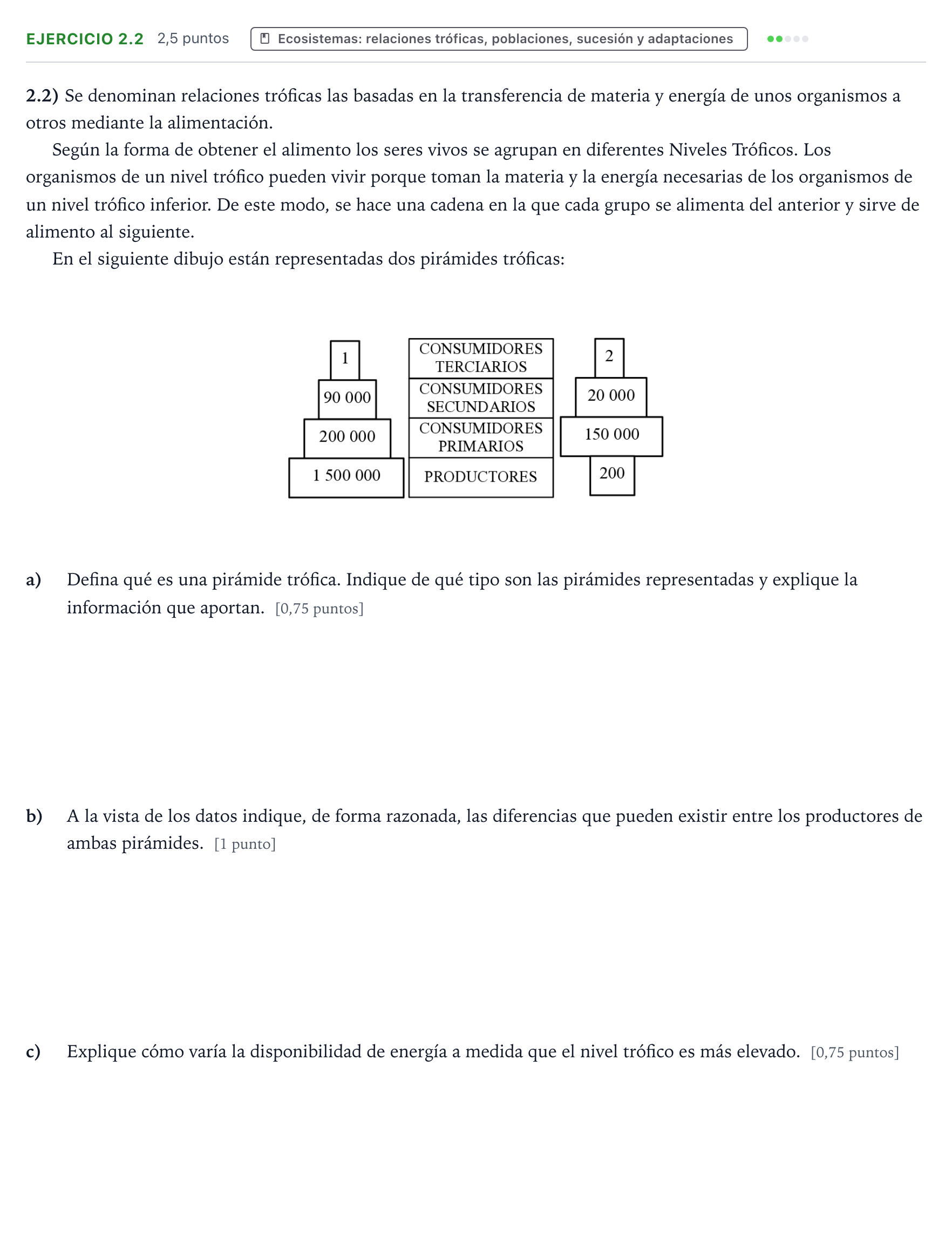 Enunciado: Ejercicio 2.2 · Ciencias Generales PAU Castilla y León Ordinaria 2025