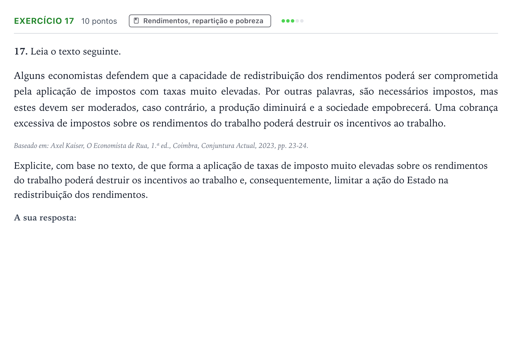 Enunciado: Exercício 17 · Exame Nacional Economia A Época especial 2025