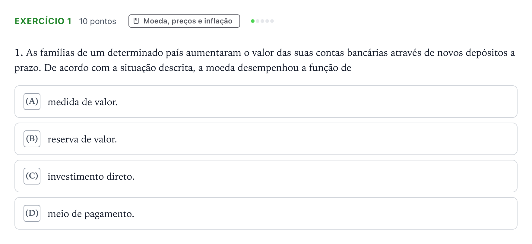 Enunciado: Exercício 1 · Exame Nacional Economia A Época especial 2025