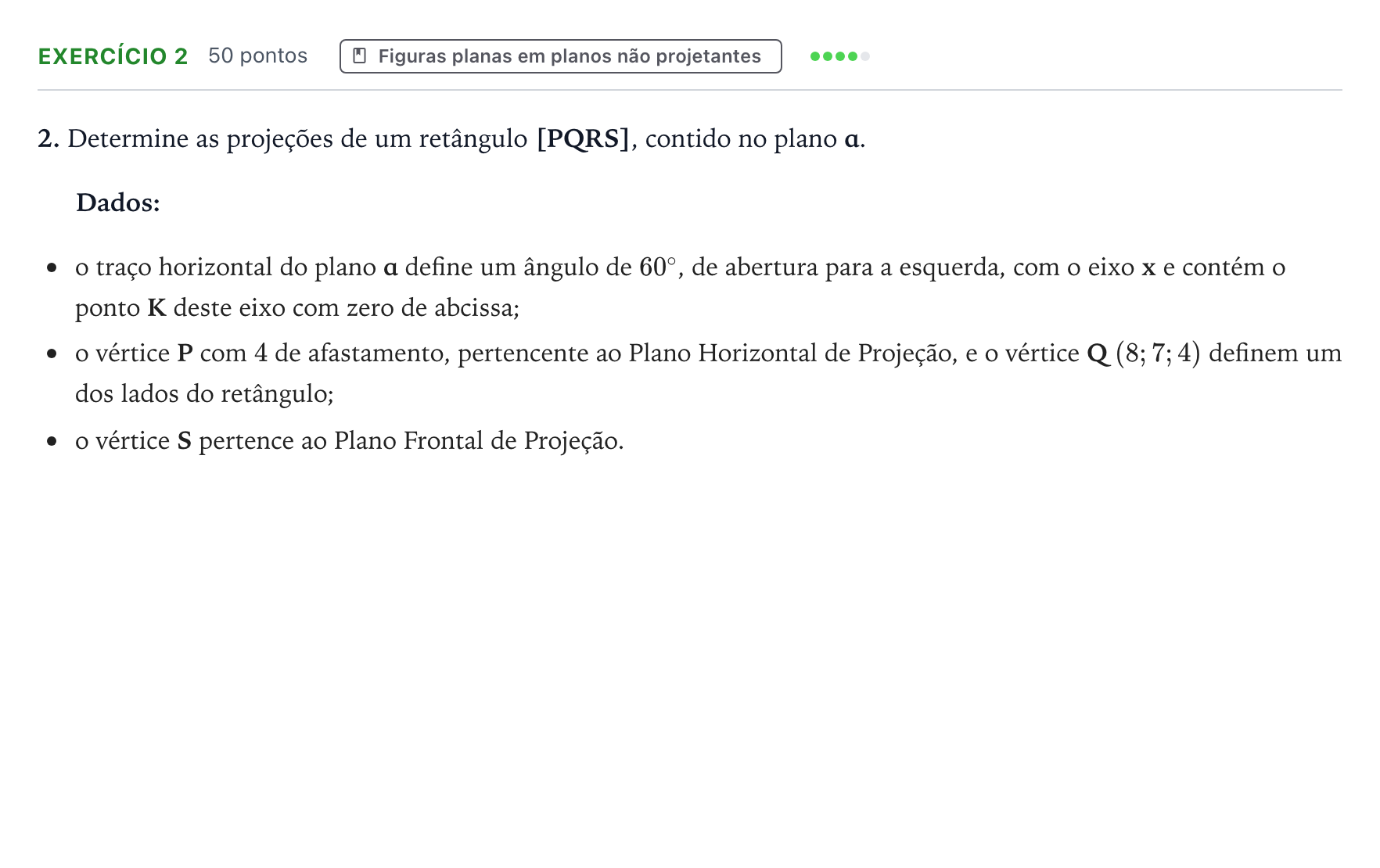 Enunciado: Exercício 2 · Exame Nacional Geometria Descritiva A Época especial 2025