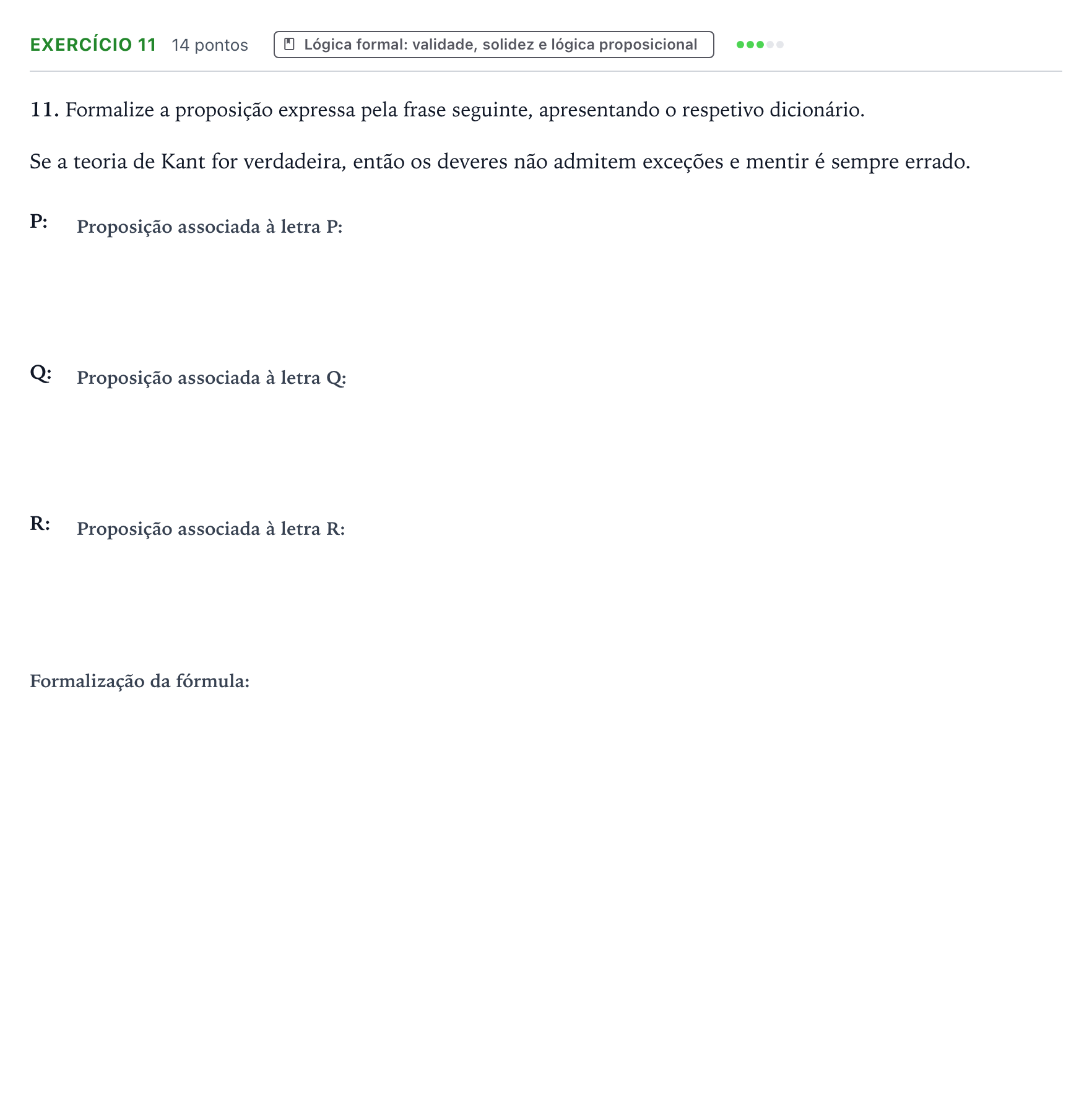 Enunciado: Exercício 11 · Exame Nacional Filosofia Época especial 2025