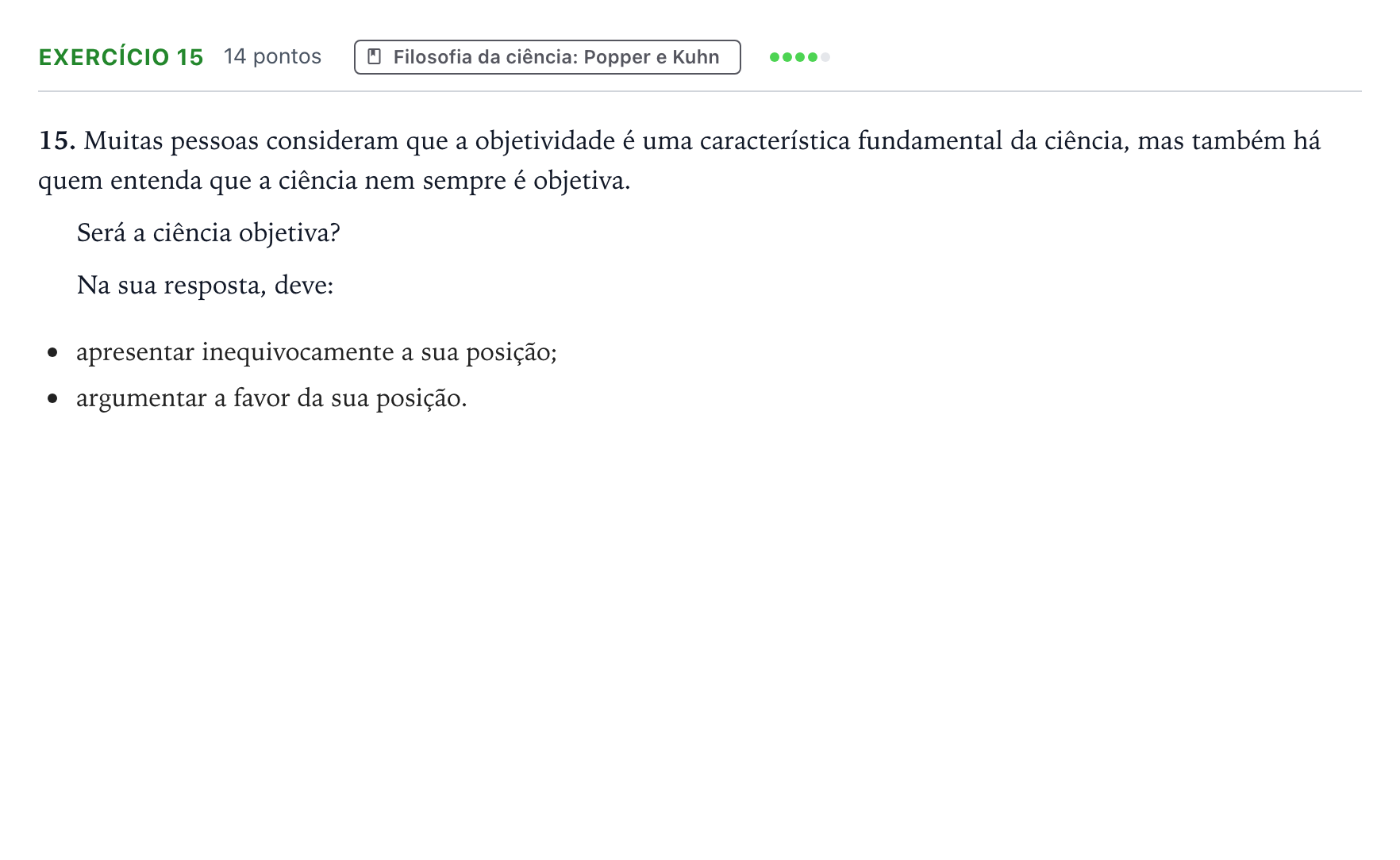 Enunciado: Exercício 15 · Exame Nacional Filosofia 2.ª fase 2025