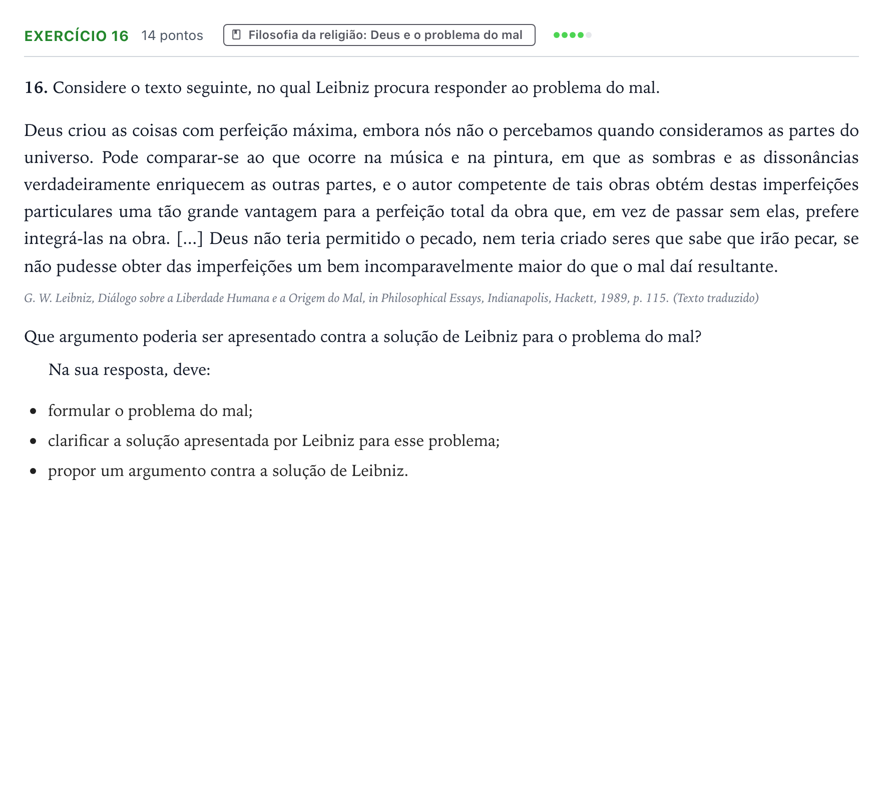 Enunciado: Exercício 16 · Exame Nacional Filosofia 2.ª fase 2025