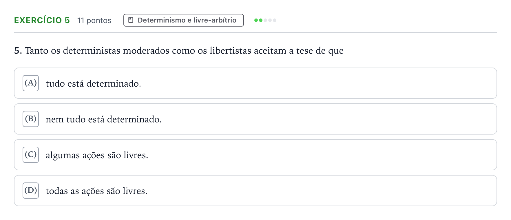 Enunciado: Exercício 5 · Exame Nacional Filosofia 2.ª fase 2025