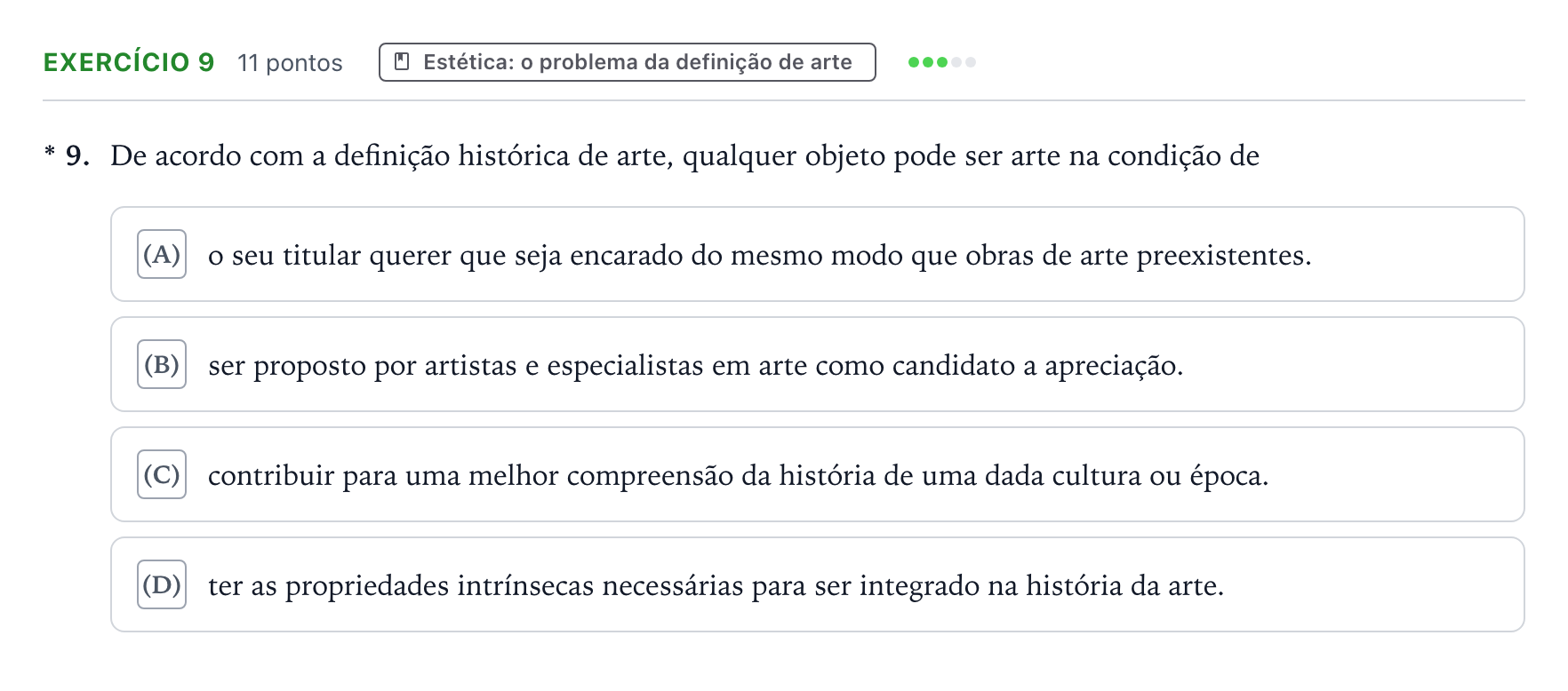 Enunciado: Exercício 9 · Exame Nacional Filosofia 2.ª fase 2025