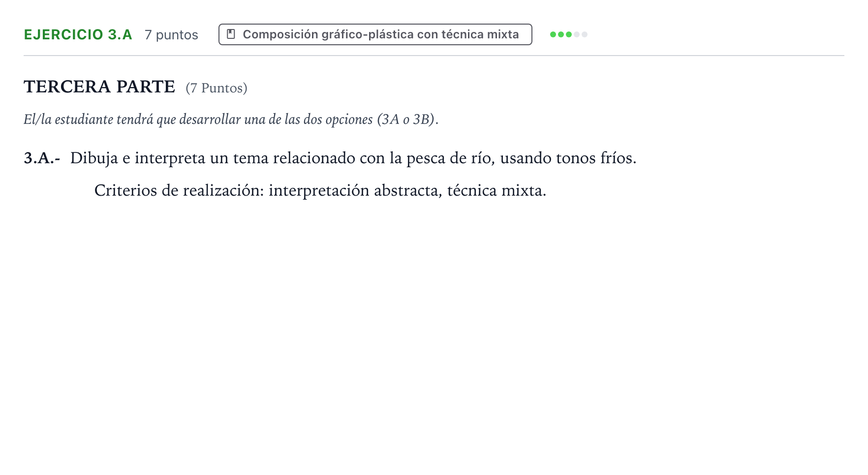 Enunciado: Ejercicio 3.A · Técnicas de Expresión Gráfico-Plástica PAU Castilla y León Extraordinaria 2025
