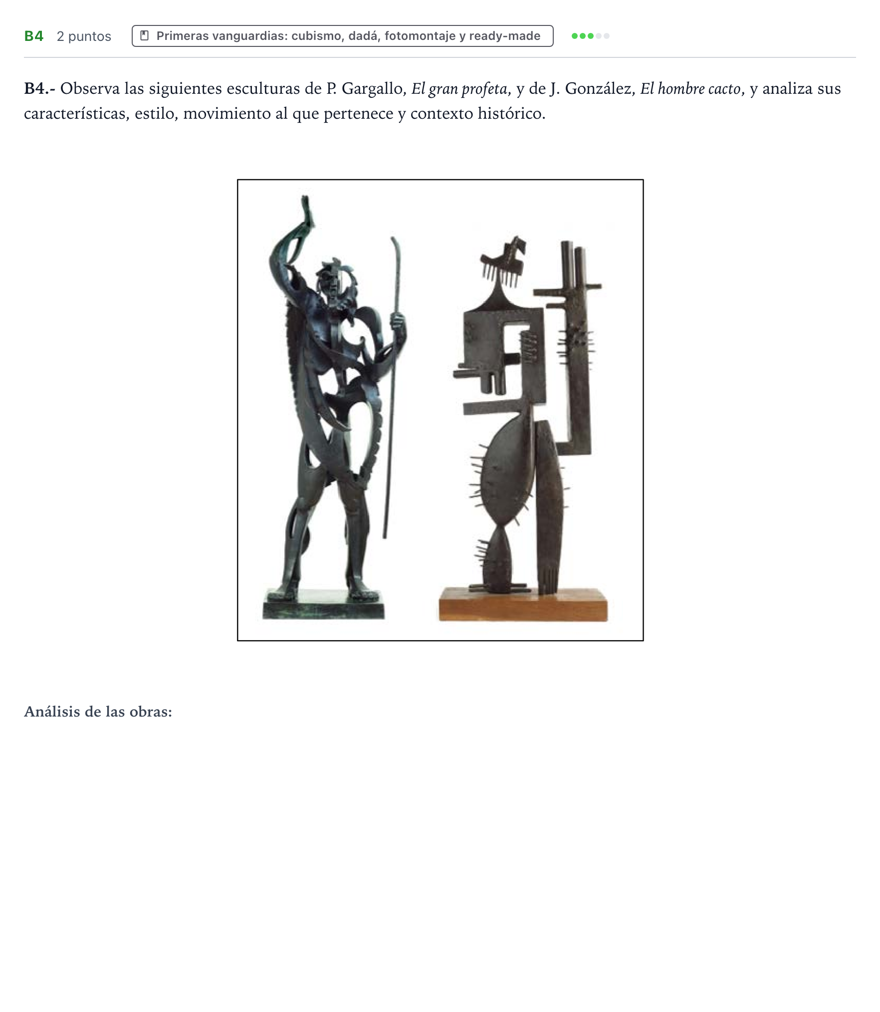 Enunciado: Ejercicio B4 · Movimientos Culturales y Artísticos PAU Castilla y León Extraordinaria 2025