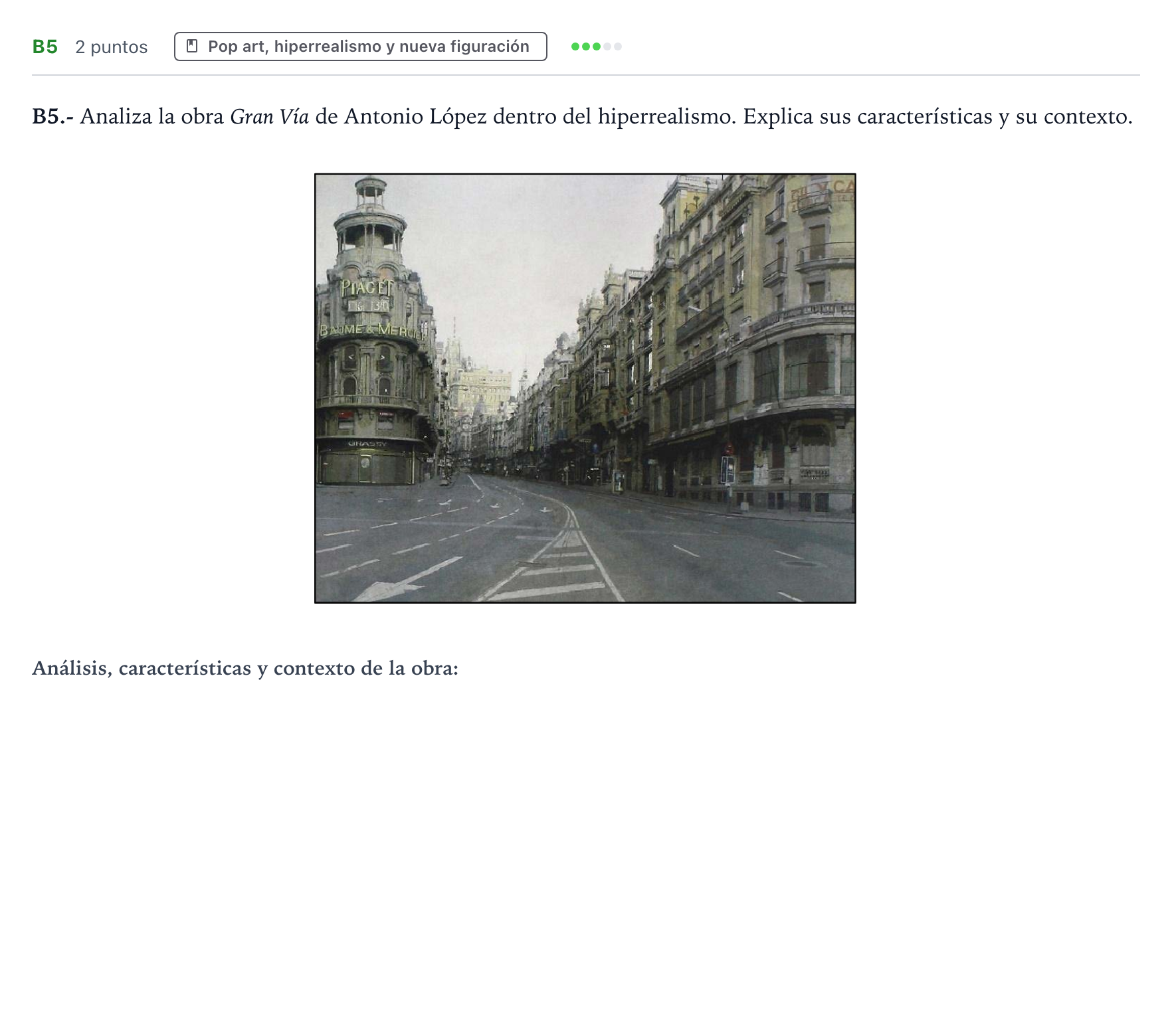 Enunciado: Ejercicio B5 · Movimientos Culturales y Artísticos PAU Castilla y León Extraordinaria 2025