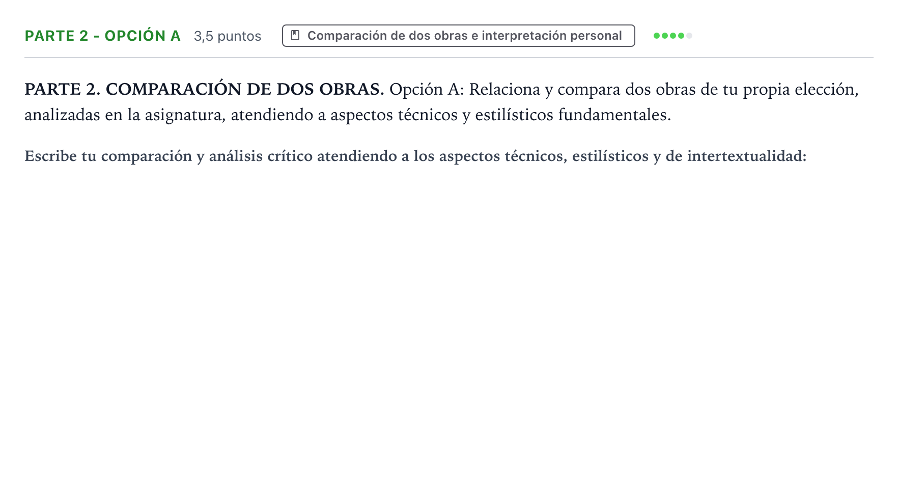 Enunciado: Ejercicio Parte 2 - Opción A · Literatura Dramática PAU Castilla y León Ordinaria 2025