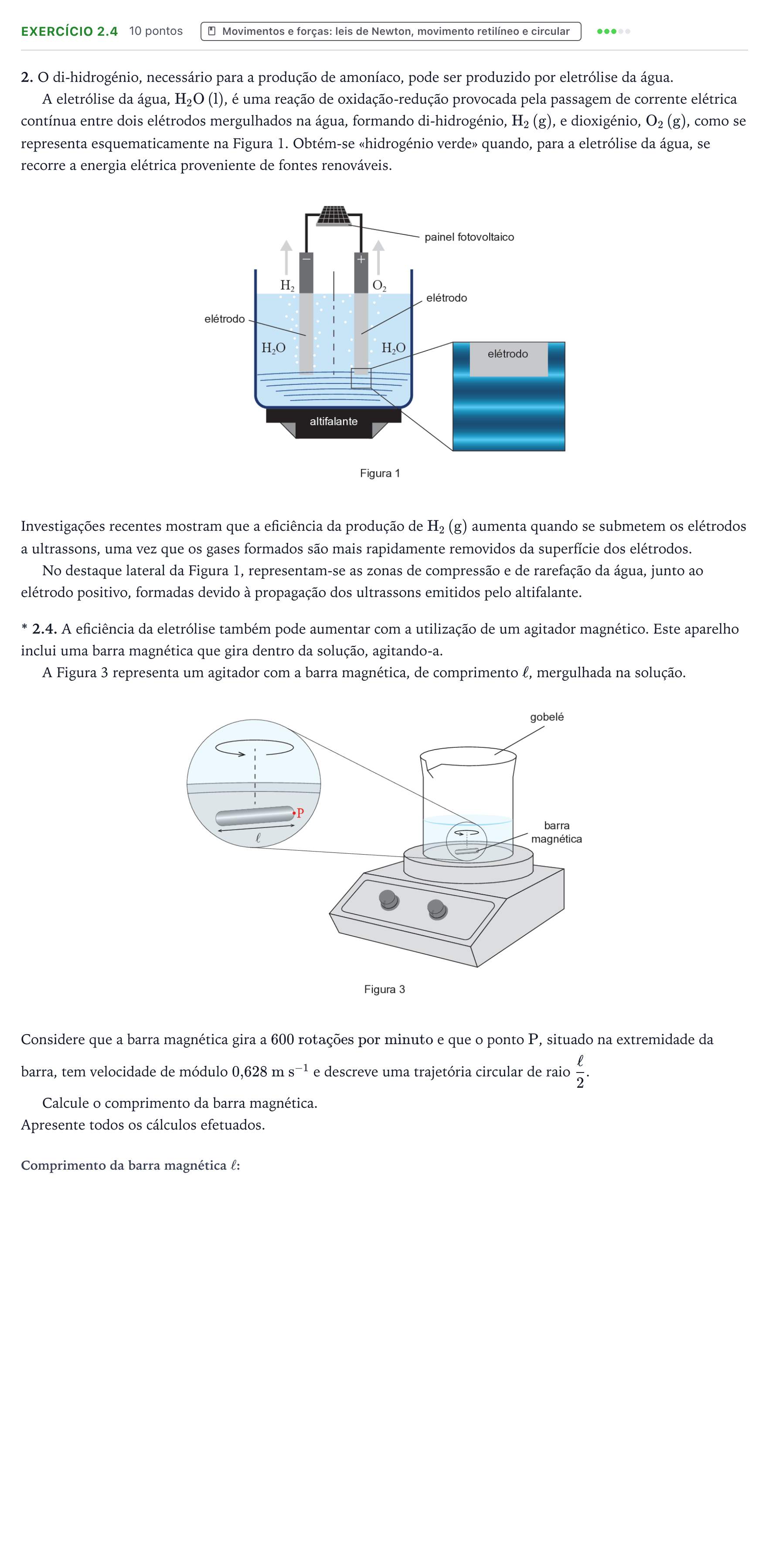 Enunciado: Exercício 2.4 - Movimentos e forças: leis de Newton, movime… · Exame Nacional Física e Química A 2.ª fase 2025