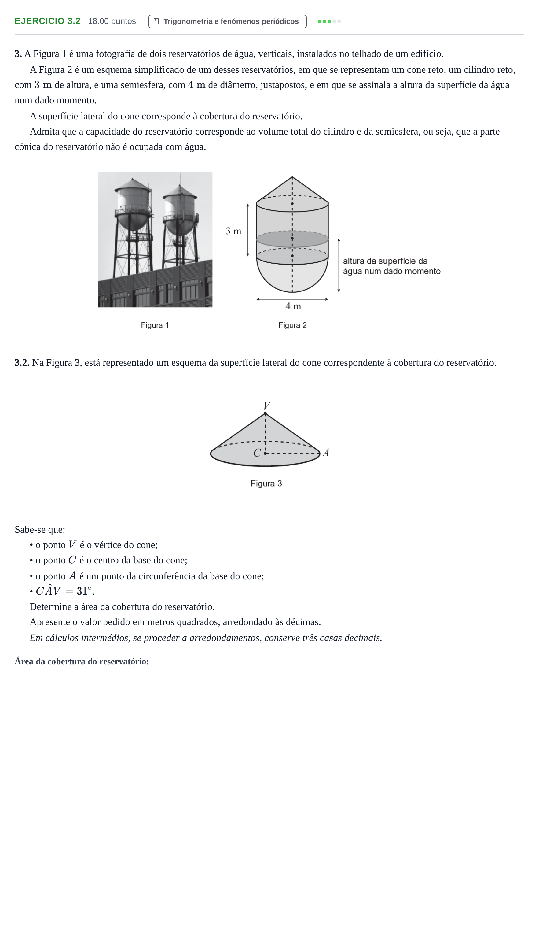 Enunciado: Exercício 3.2 · Exame Nacional Matemática B Época especial 2025