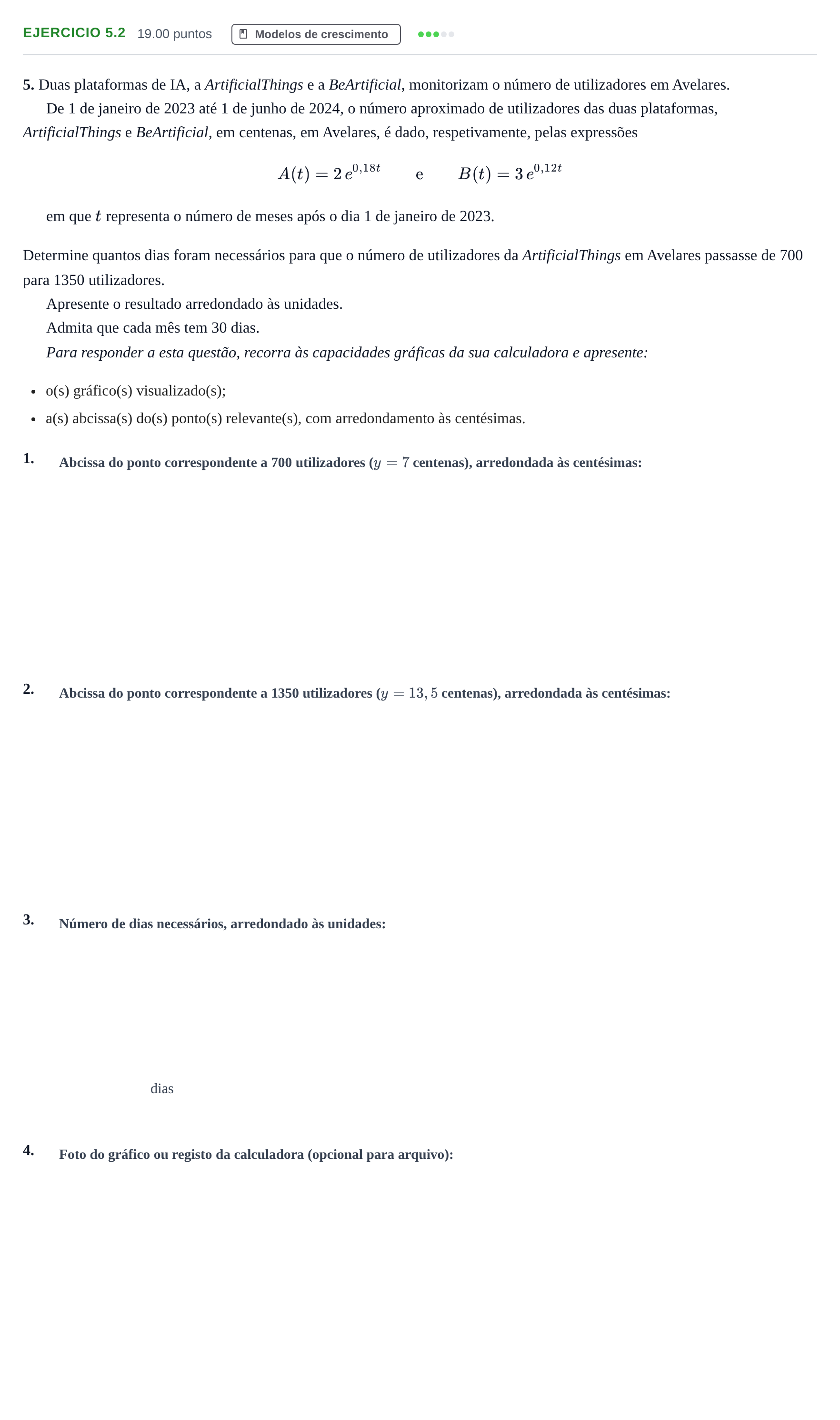 Enunciado: Exercício 5.2 · Exame Nacional Matemática Aplicada às Ciências Sociais Época especial 2025