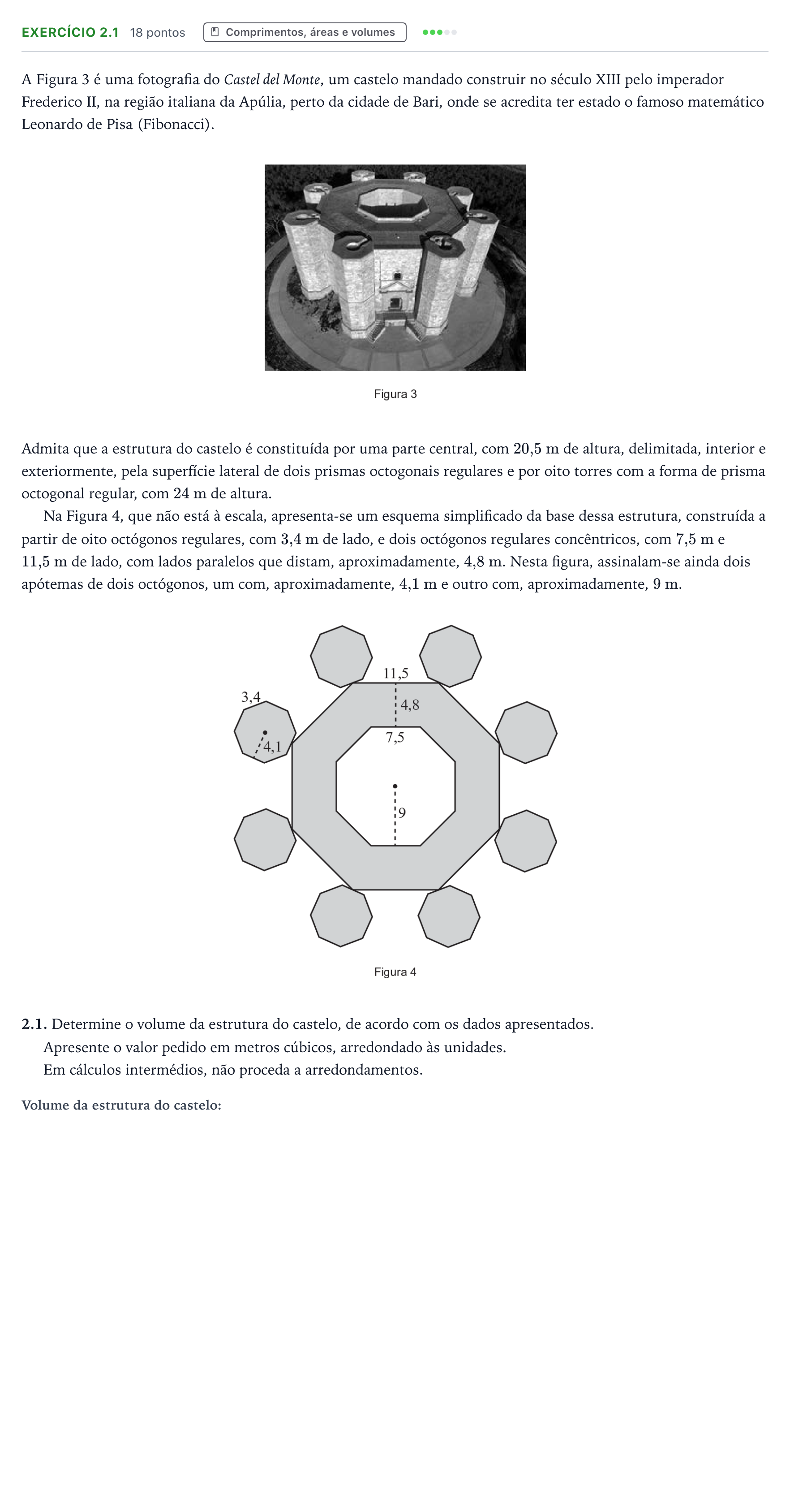 Enunciado: Exercício 2.1 · Exame Nacional Matemática B 1.ª fase 2025