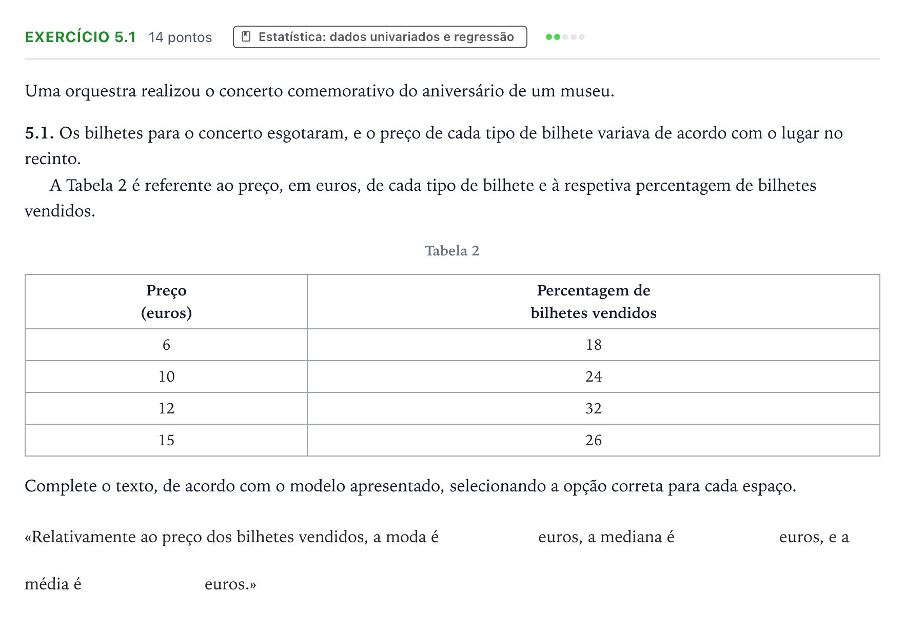Enunciado: Exercício 5.1 · Exame Nacional Matemática B 1.ª fase 2025