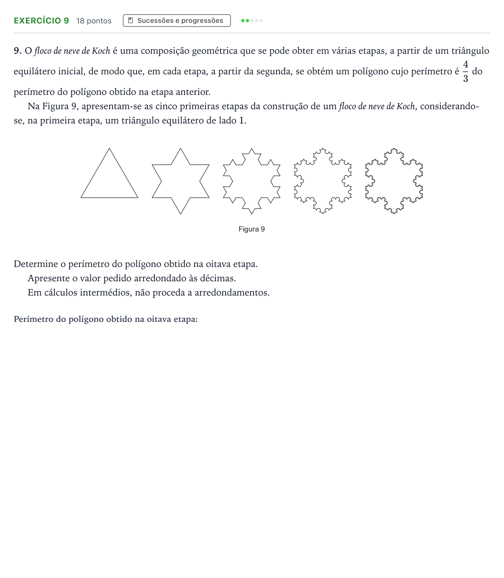 Enunciado: Exercício 9 · Exame Nacional Matemática B 1.ª fase 2025