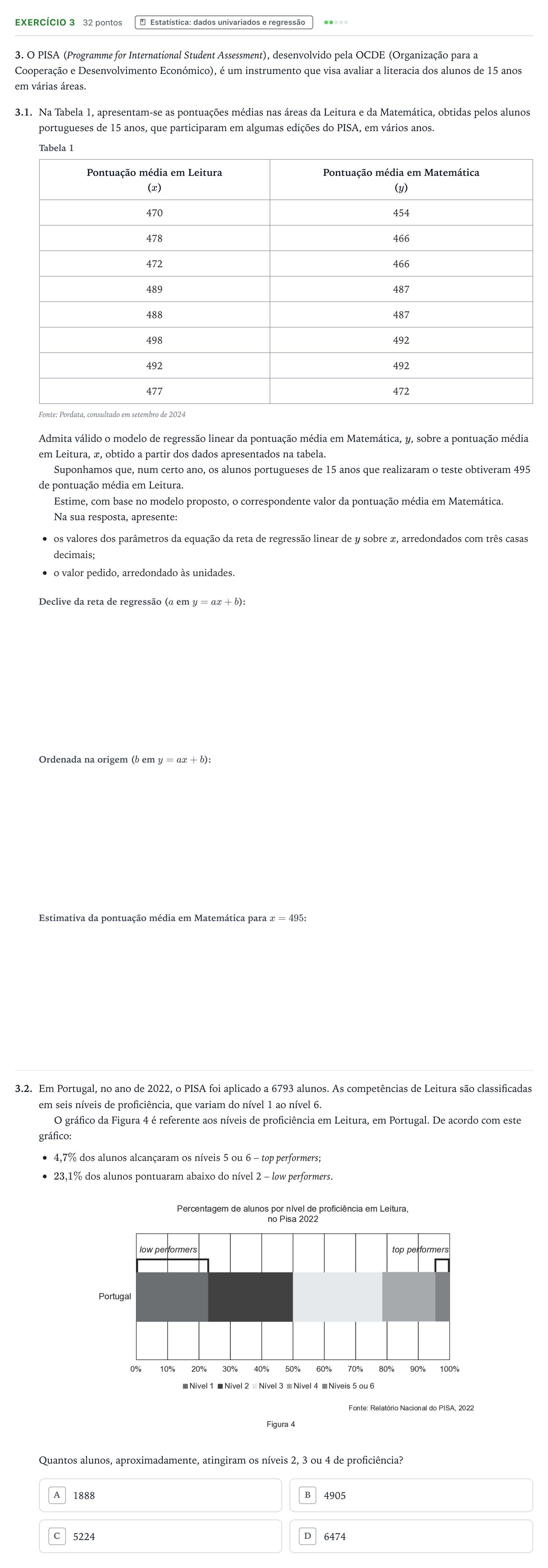 Enunciado: Exercício 3 · Exame Nacional Matemática B 2.ª fase 2025
