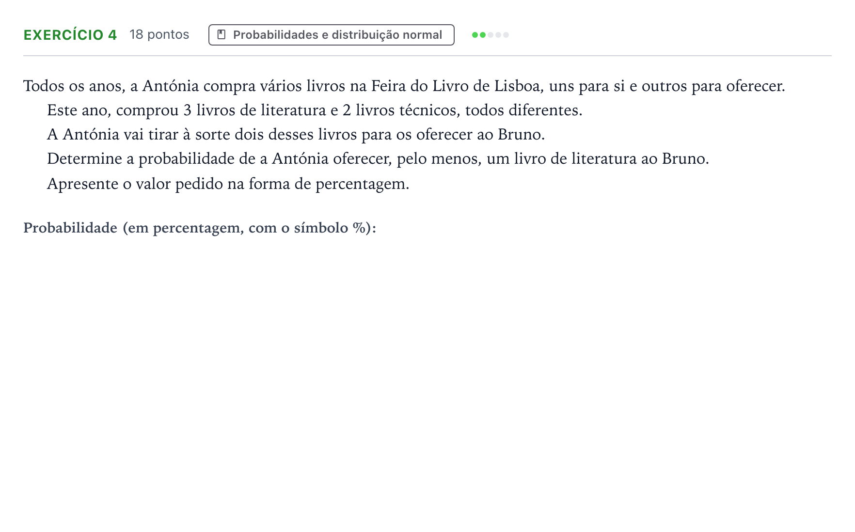 Enunciado: Exercício 4 · Exame Nacional Matemática B 2.ª fase 2025