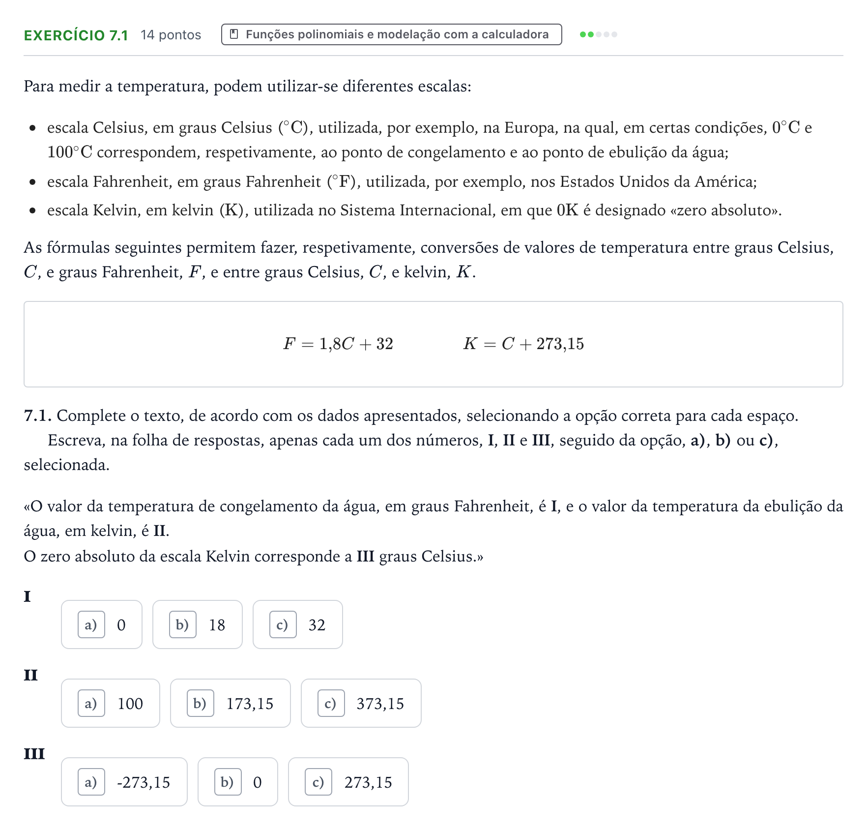Enunciado: Exercício 7.1 · Exame Nacional Matemática B 2.ª fase 2025