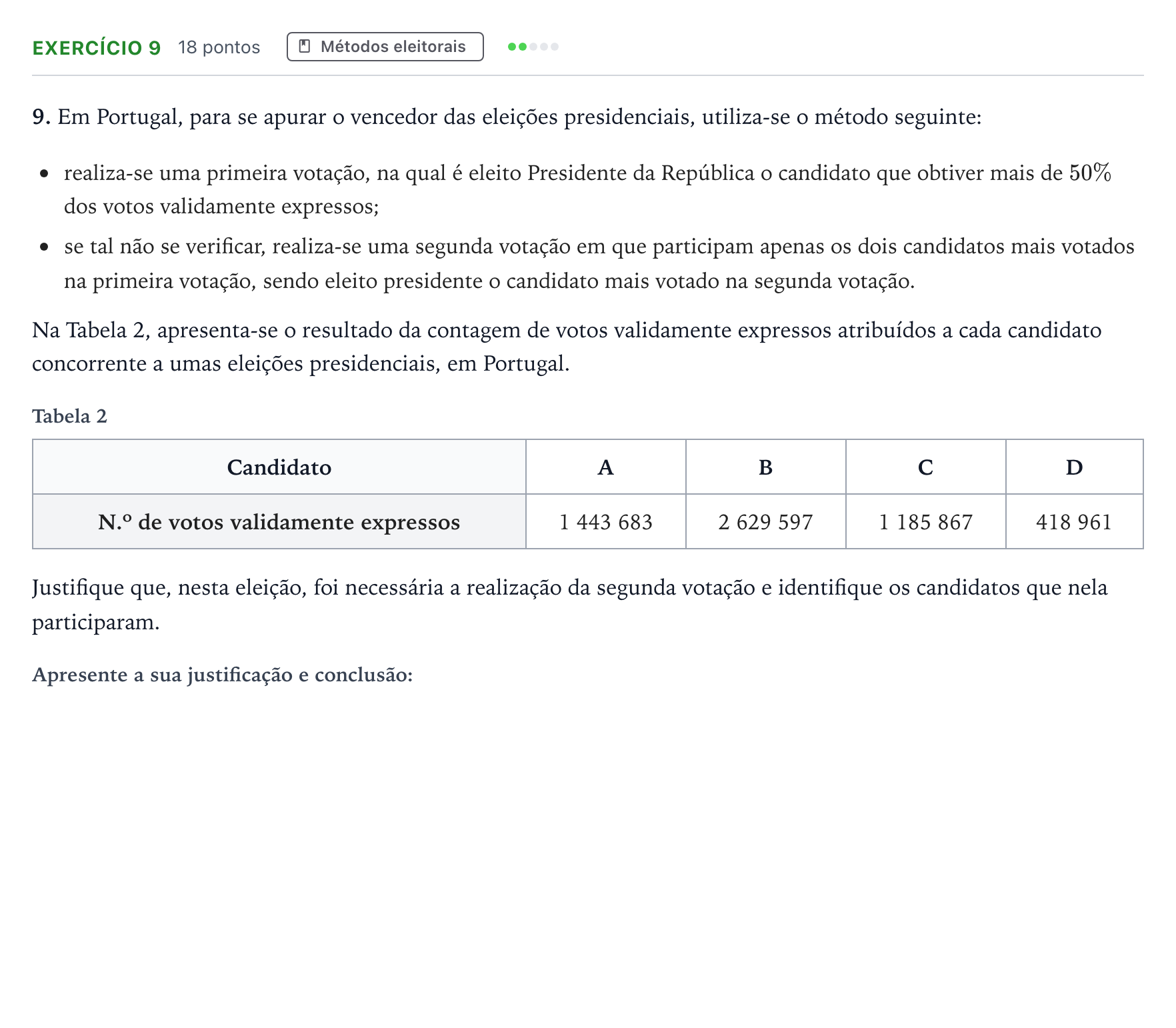 Enunciado: Exercício 9 · Exame Nacional Matemática B 2.ª fase 2025