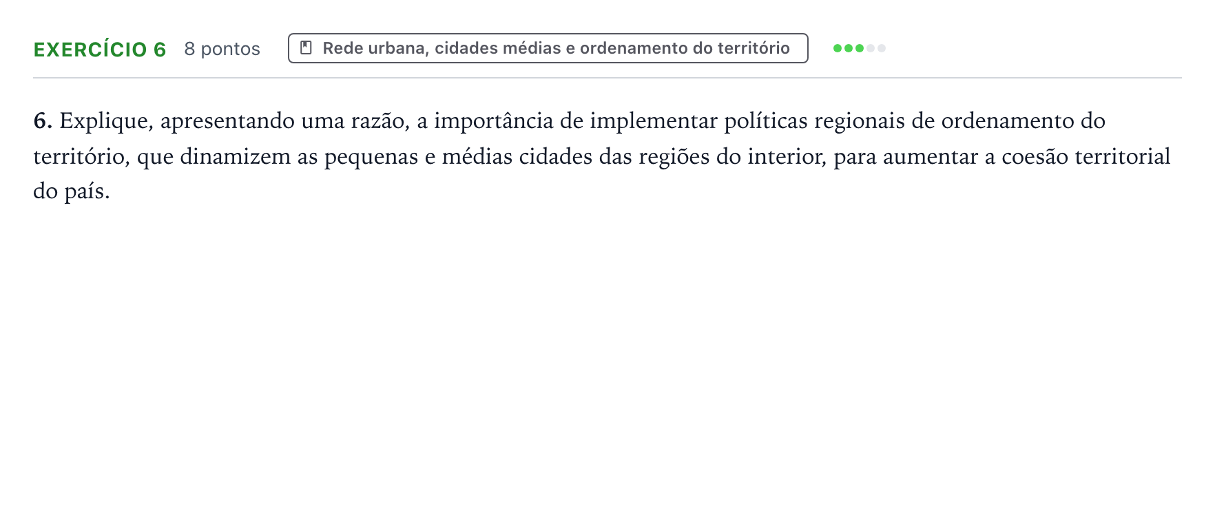 Enunciado: Exercício 6 · Exame Nacional Geografia A 2.ª fase 2025