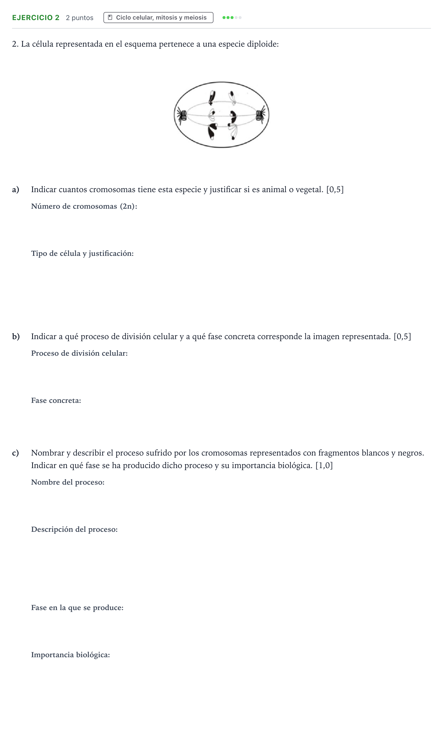 Enunciado: Problema 2 · Biología PAU Castilla y León Extraordinaria 2024