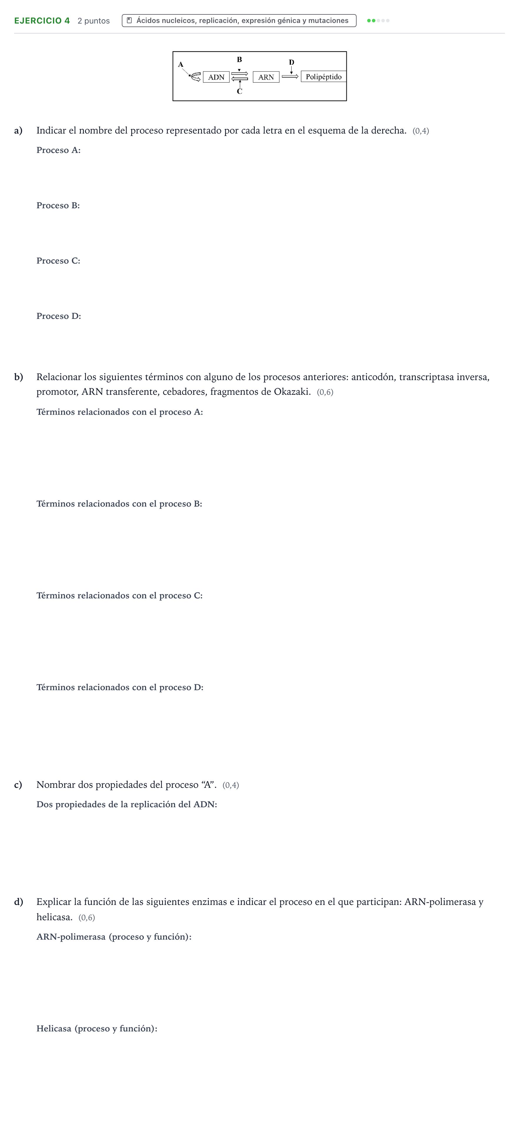 Enunciado: Problema 4 · Biología PAU Castilla y León Extraordinaria 2024