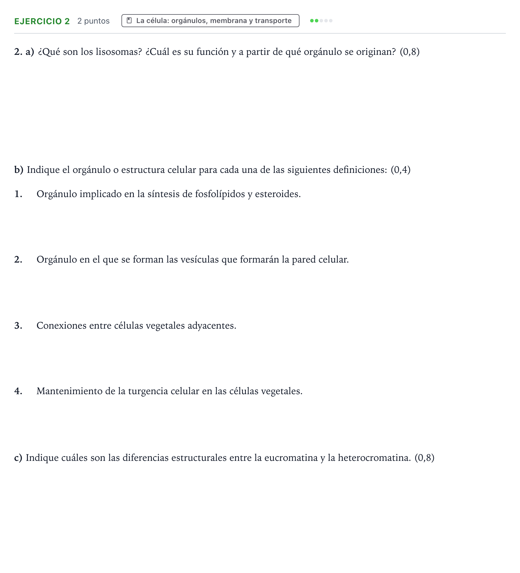 Enunciado: Problema 2 · Biología PAU Castilla y León Ordinaria 2024