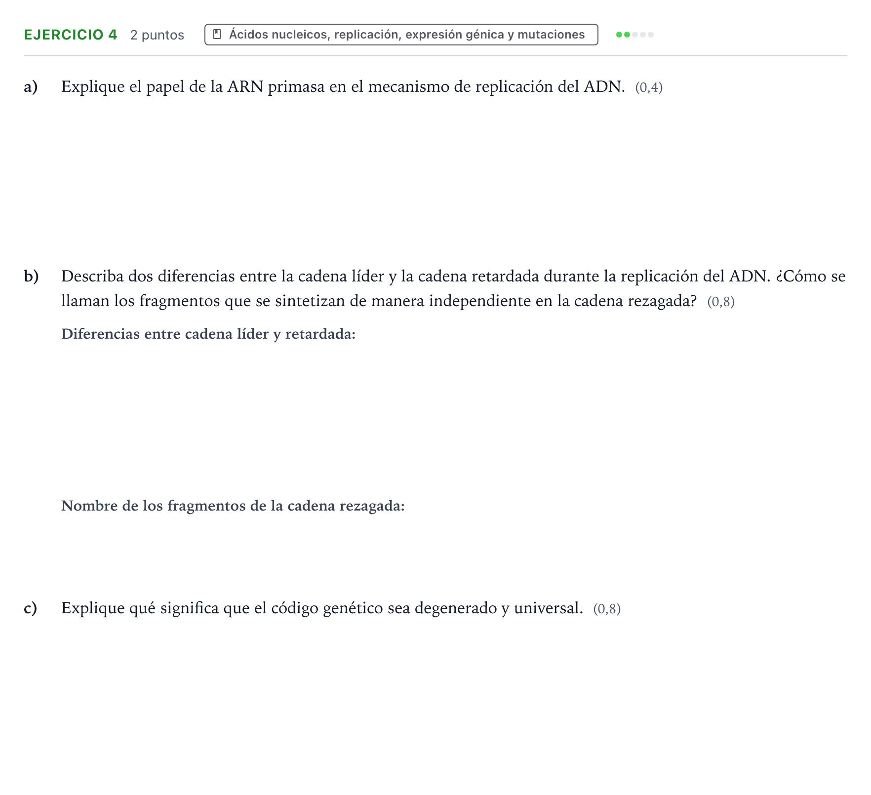 Enunciado: Problema 4 · Biología PAU Castilla y León Ordinaria 2024