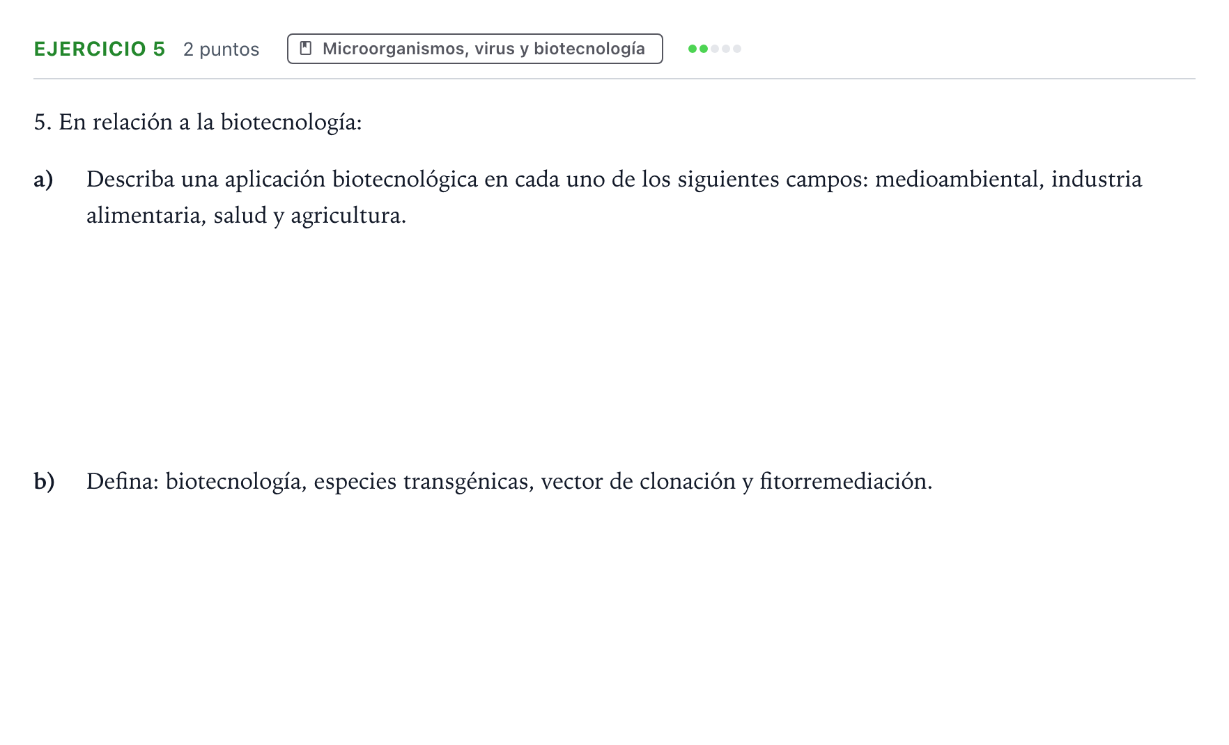 Enunciado: Problema 5 · Biología PAU Castilla y León Ordinaria 2024