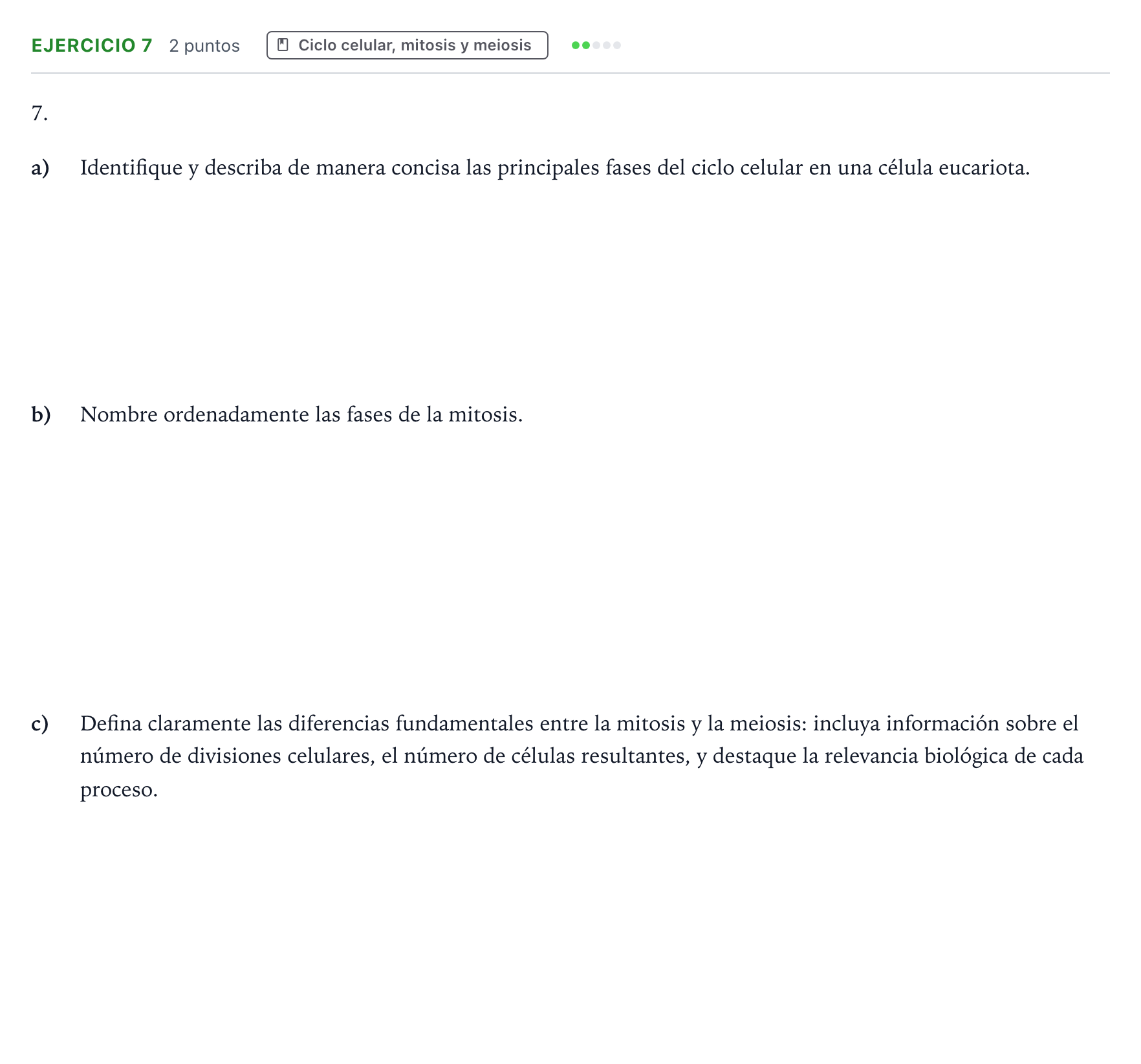 Enunciado: Problema 7 · Biología PAU Castilla y León Ordinaria 2024