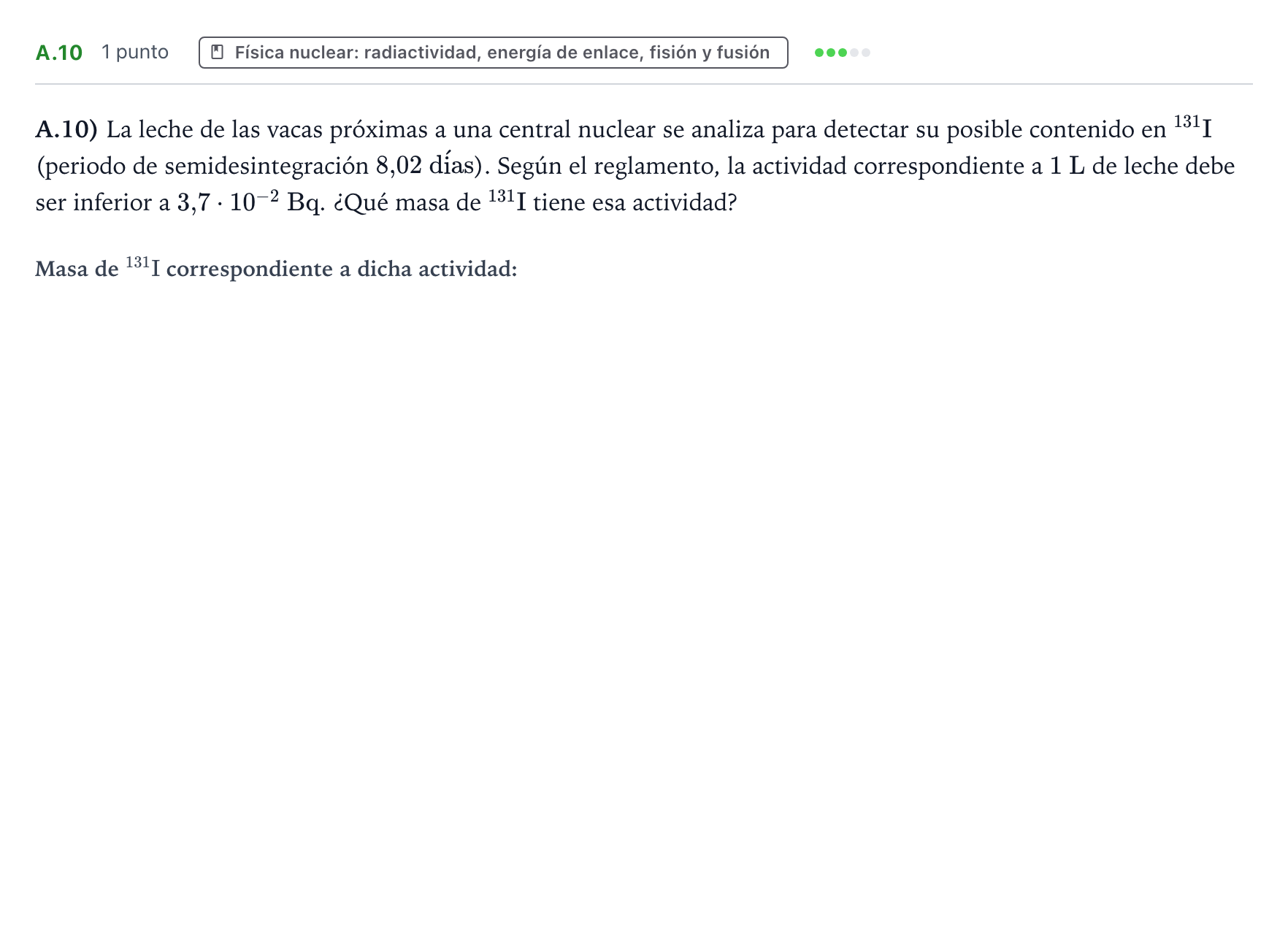 Enunciado: Ejercicio A.10 · Física PAU Castilla y León Extraordinaria 2024