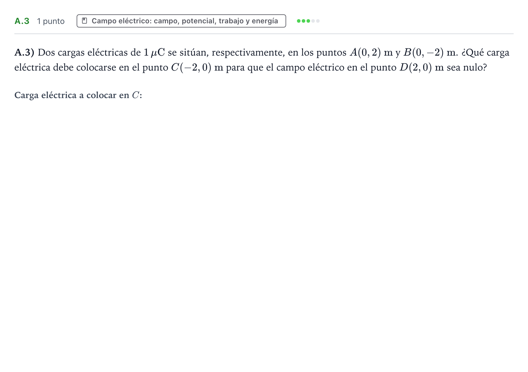 Enunciado: Ejercicio A.3 · Física PAU Castilla y León Extraordinaria 2024