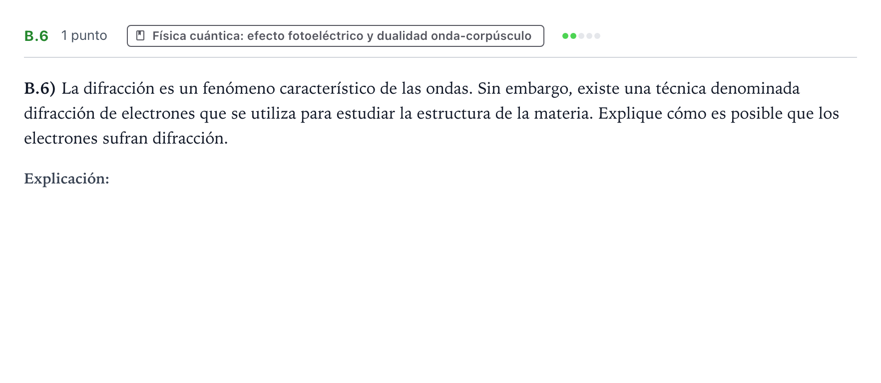 Enunciado: Ejercicio B.6 · Física PAU Castilla y León Extraordinaria 2024
