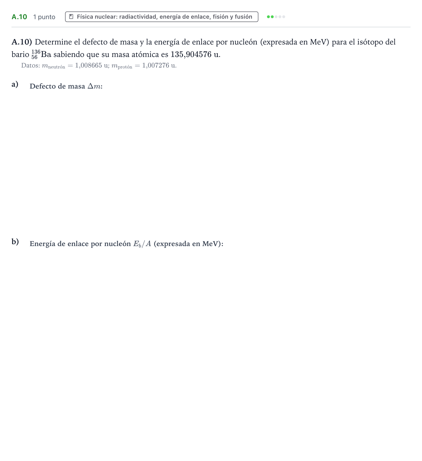 Enunciado: Ejercicio A.10 · Física PAU Castilla y León Ordinaria 2024