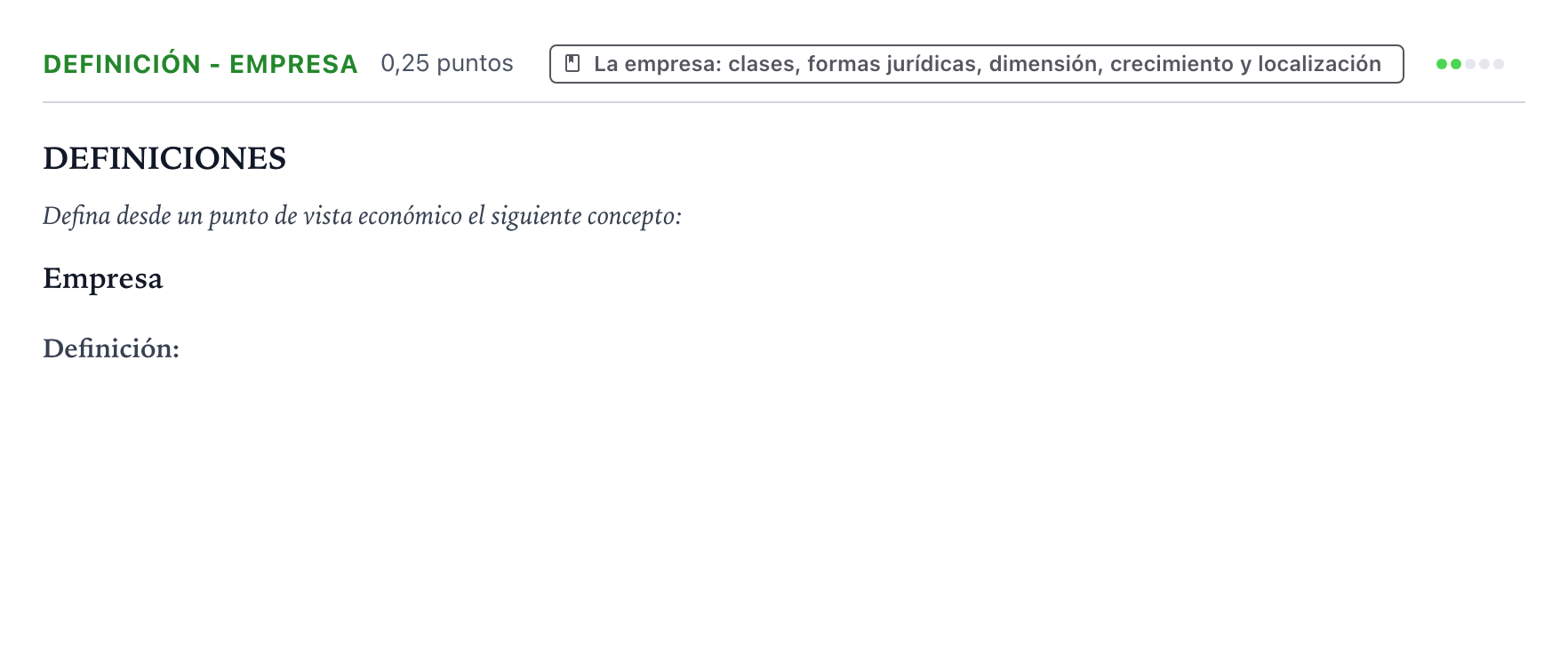 Enunciado: Ejercicio Definición - Empresa · Empresa y Diseño de Modelos de Negocio PAU Castilla y León Extraordinaria 2024