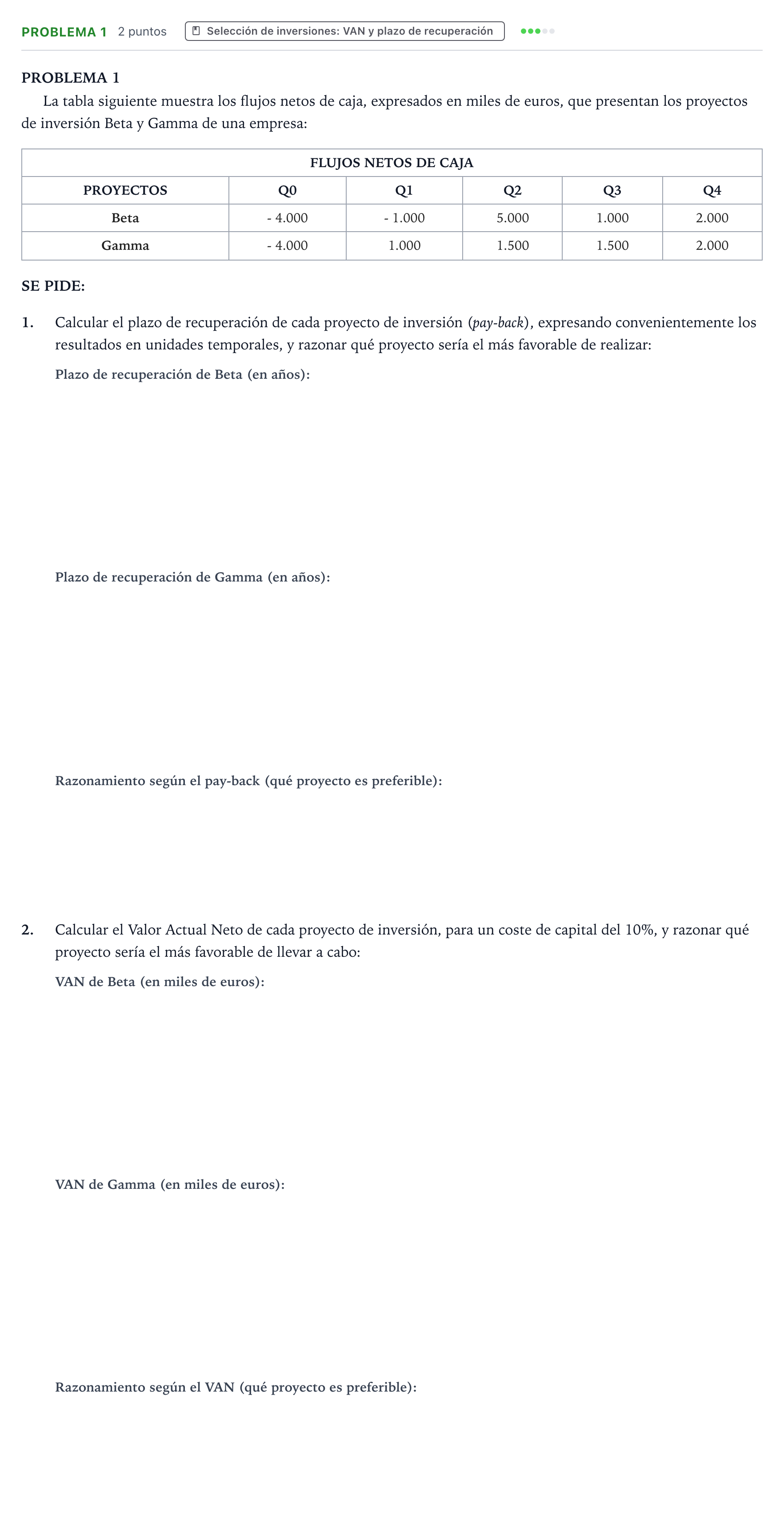 Enunciado: Problema 1 · Empresa y Diseño de Modelos de Negocio PAU Castilla y León Extraordinaria 2024
