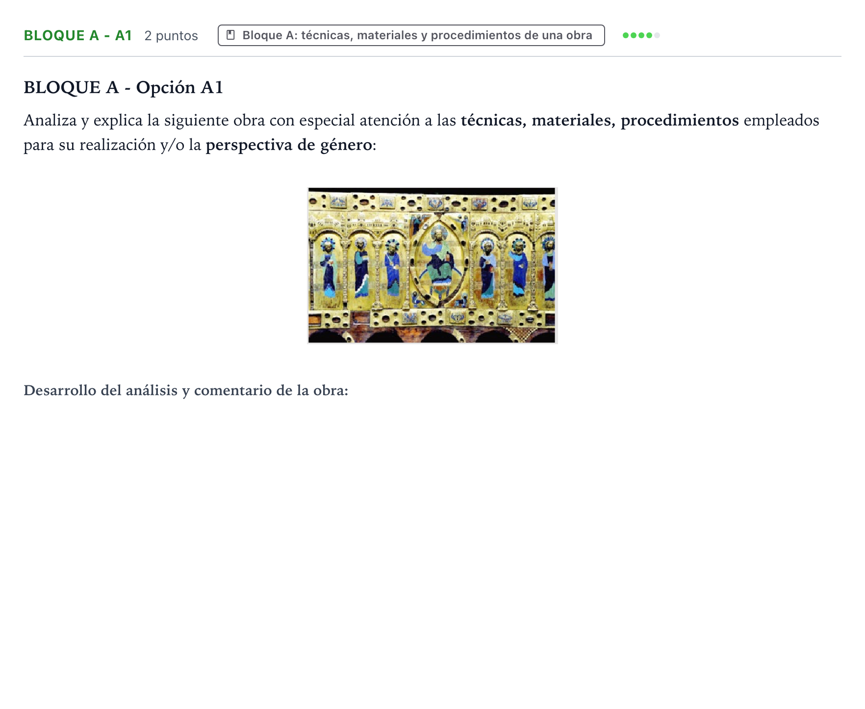 Enunciado: Bloque A - A1 · Fundamentos Artísticos PAU Castilla y León Ordinaria 2024