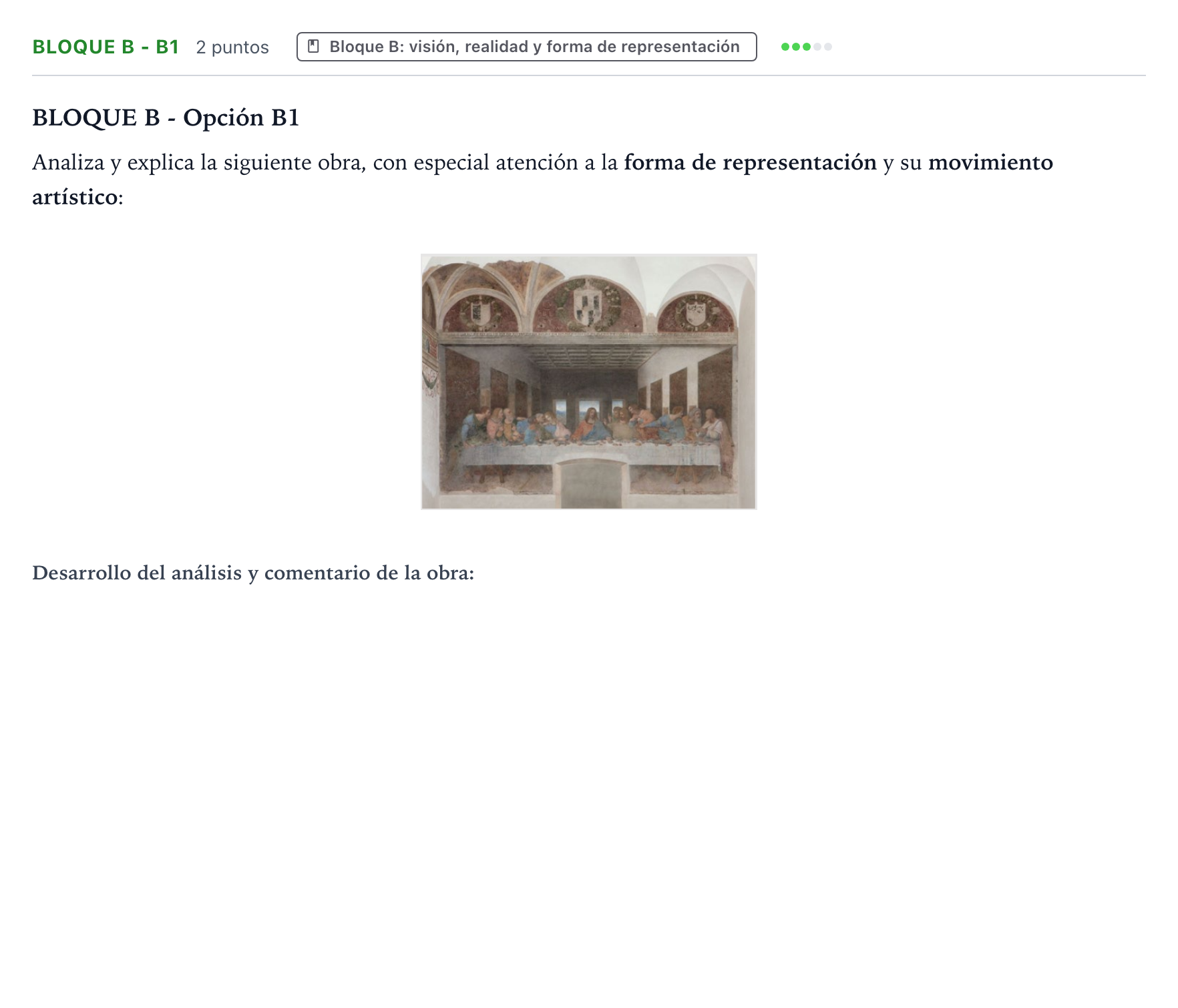 Enunciado: Bloque B - B1 · Fundamentos Artísticos PAU Castilla y León Ordinaria 2024