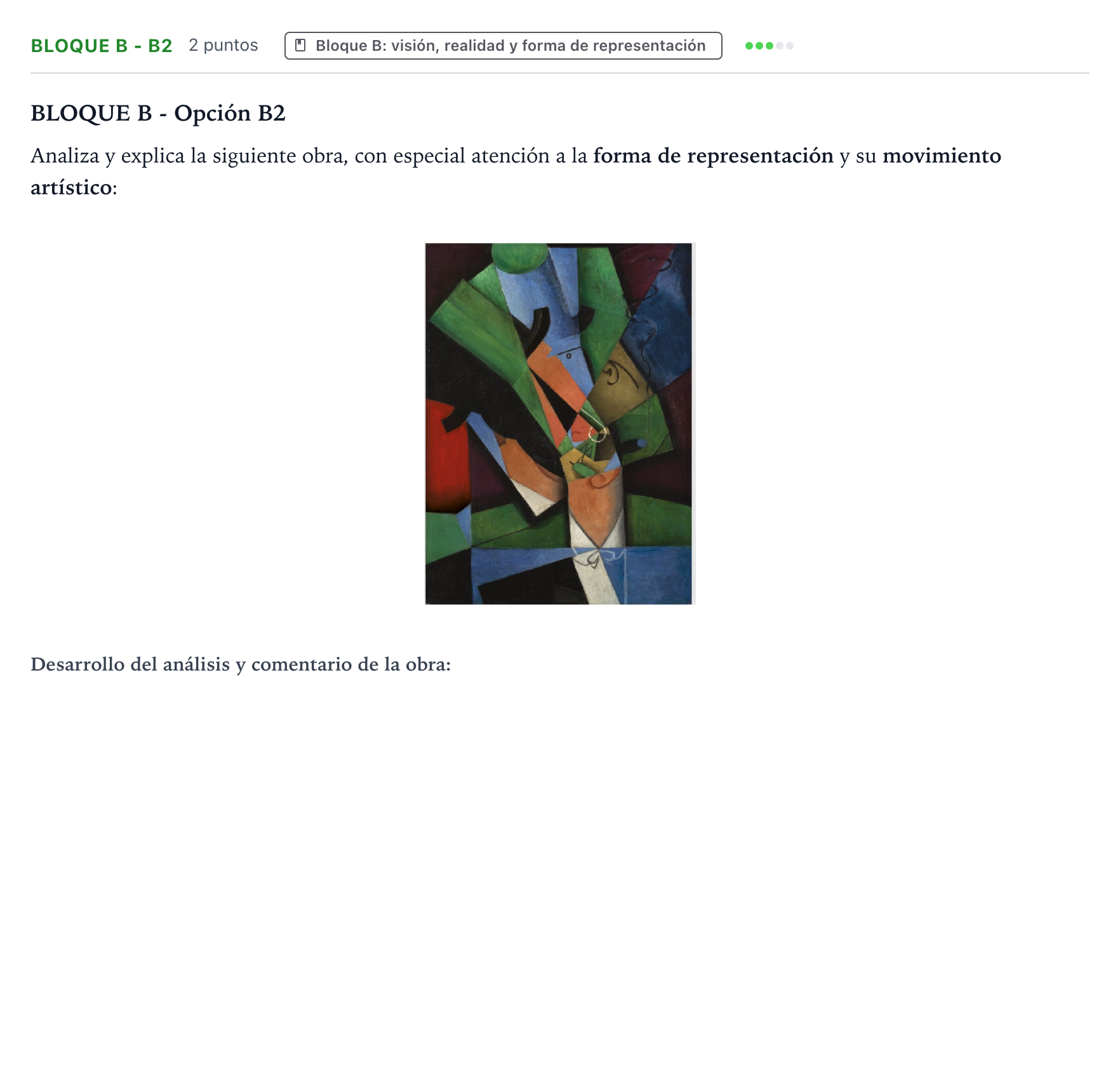 Enunciado: Bloque B - B2 · Fundamentos Artísticos PAU Castilla y León Ordinaria 2024