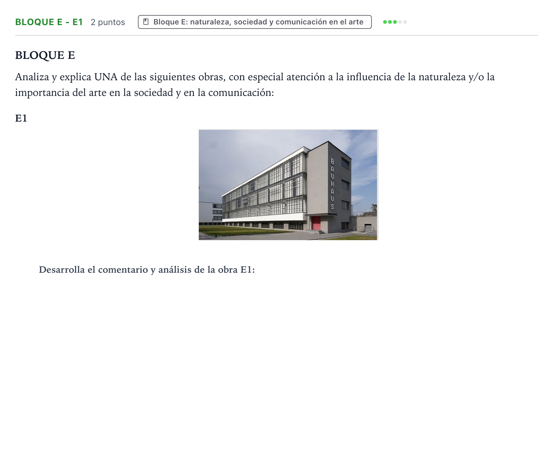 Enunciado: Bloque E - E1 · Fundamentos Artísticos PAU Castilla y León Ordinaria 2024