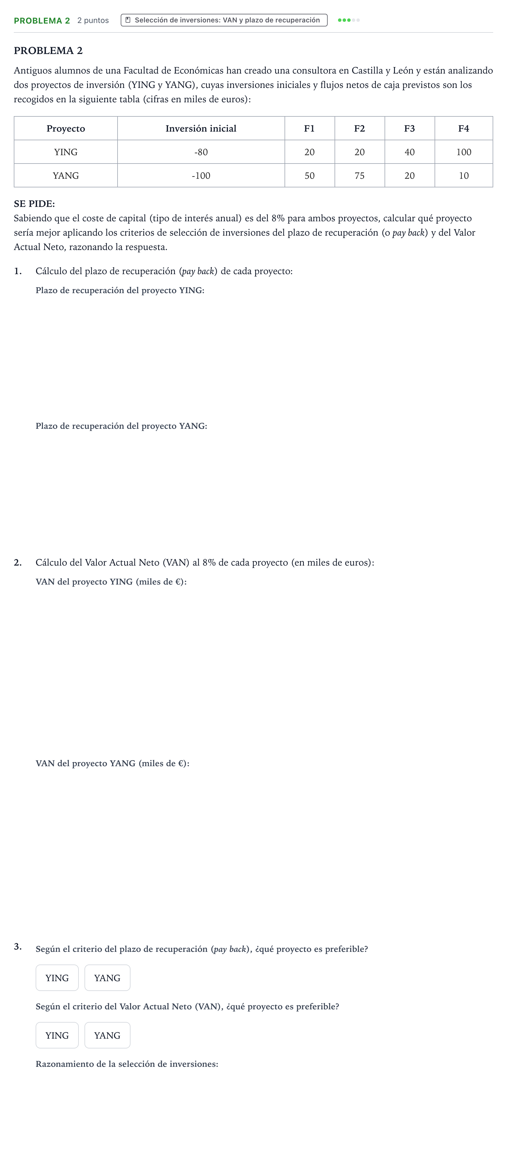 Enunciado: Problema 2 · Empresa y Diseño de Modelos de Negocio PAU Castilla y León Ordinaria 2024
