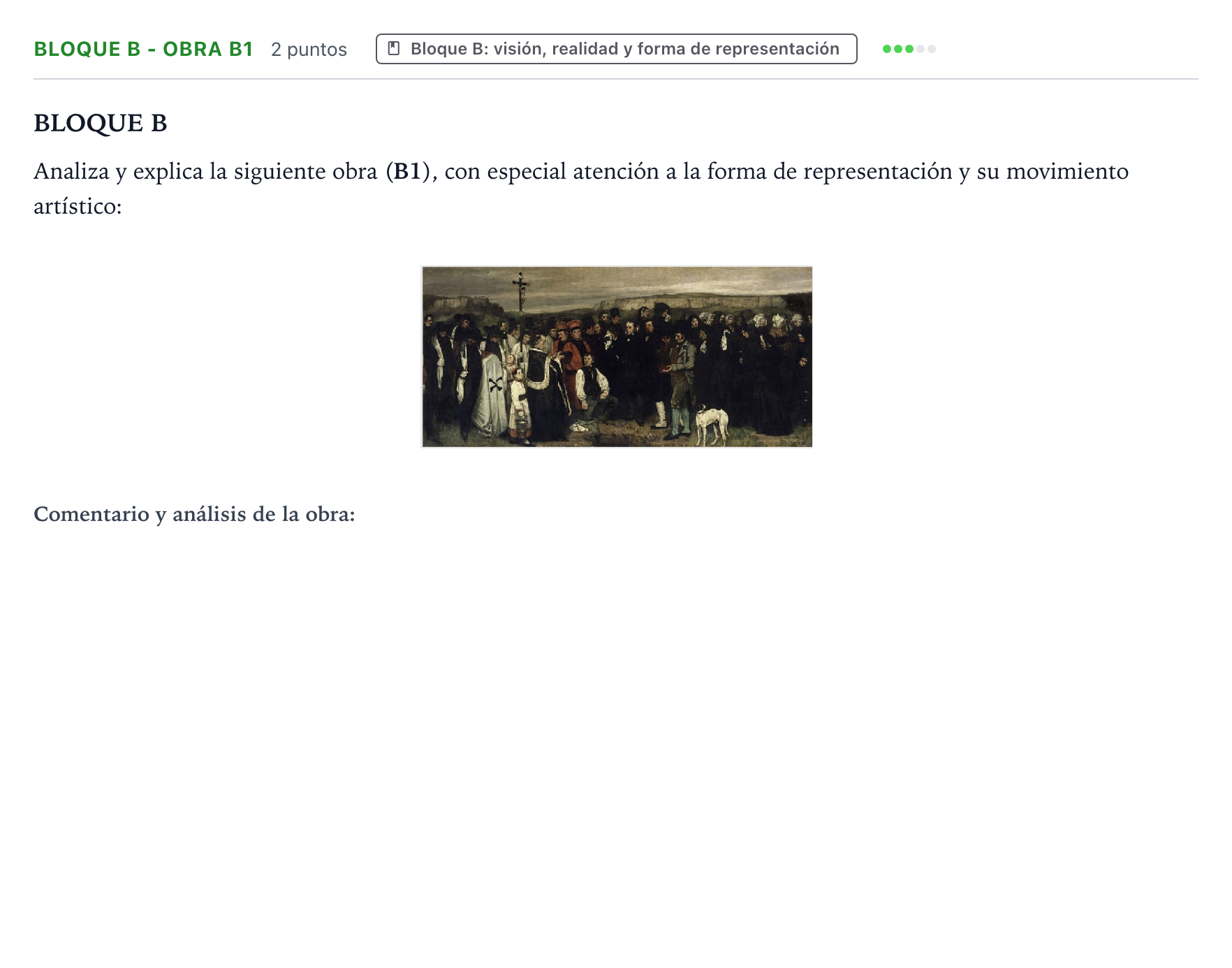 Enunciado: Bloque B - Obra B1 · Fundamentos Artísticos PAU Castilla y León Ordinaria (Fase Mejora de Nota) 2024