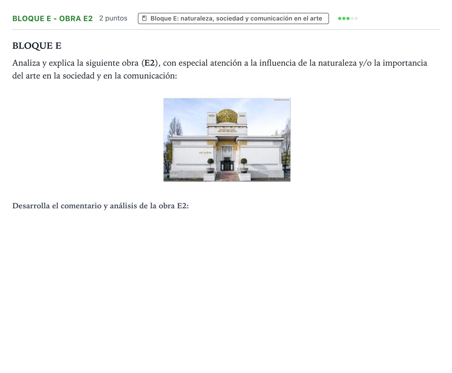 Enunciado: Bloque E - Obra E2 · Fundamentos Artísticos PAU Castilla y León Ordinaria (Fase Mejora de Nota) 2024