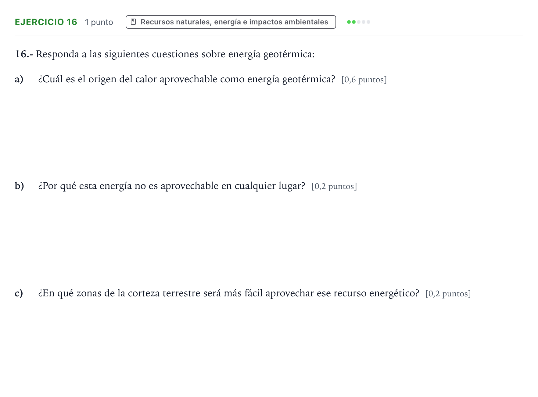 Enunciado: Problema 16 · Geología y Ciencias Ambientales PAU Castilla y León Ordinaria 2024