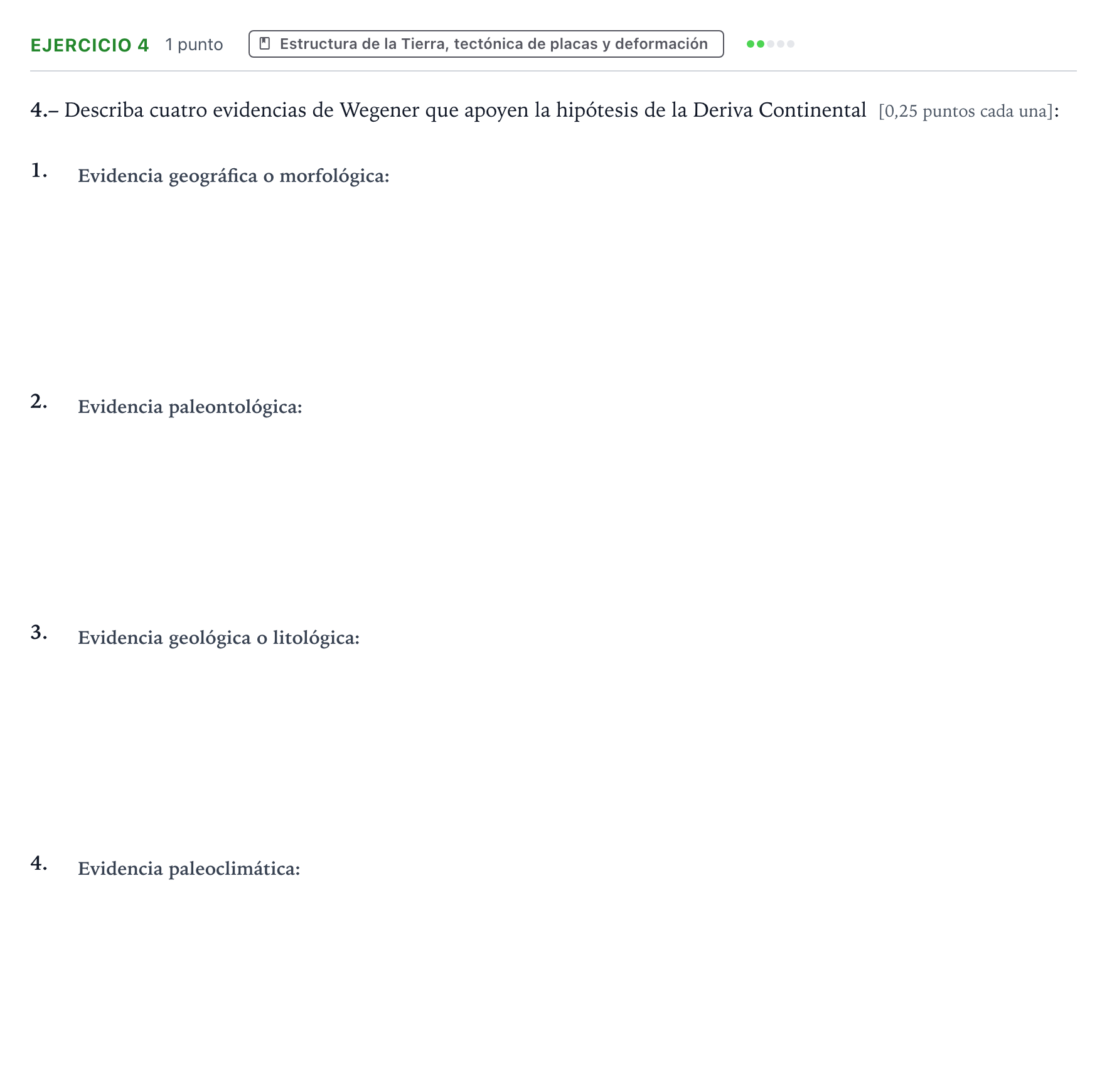 Enunciado: Problema 4 · Geología y Ciencias Ambientales PAU Castilla y León Ordinaria 2024