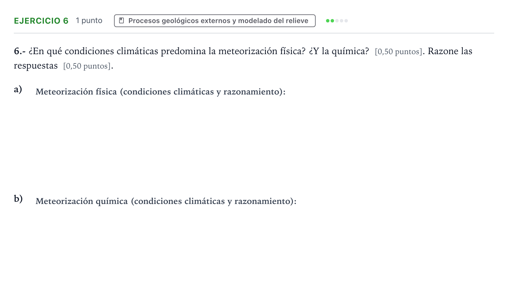 Enunciado: Problema 6 · Geología y Ciencias Ambientales PAU Castilla y León Ordinaria 2024
