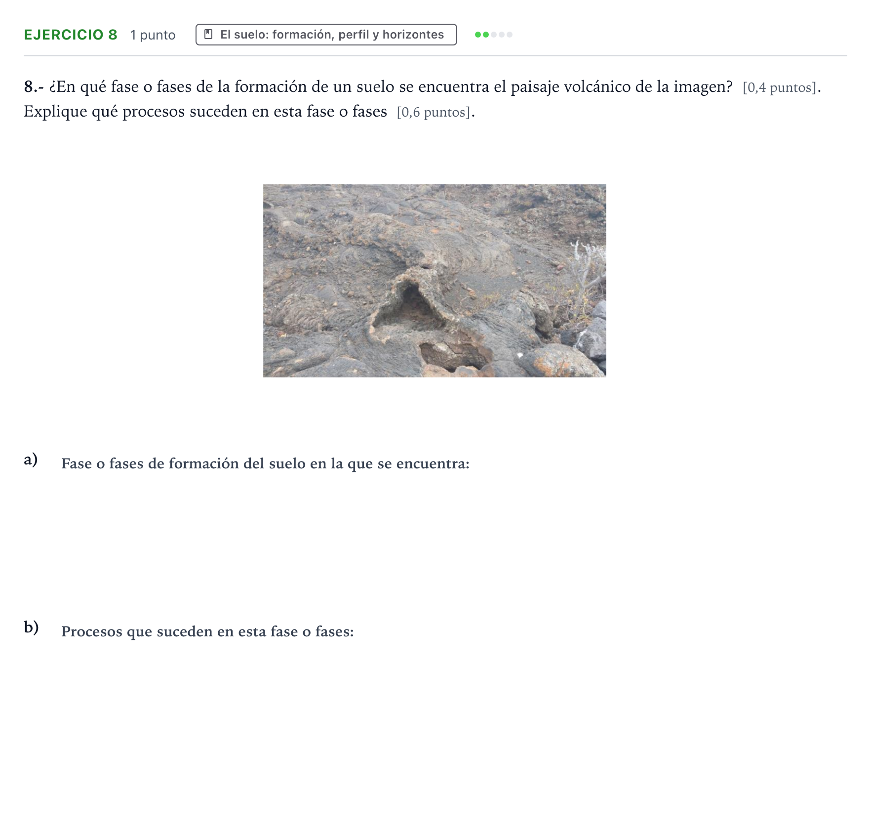 Enunciado: Problema 8 · Geología y Ciencias Ambientales PAU Castilla y León Ordinaria 2024