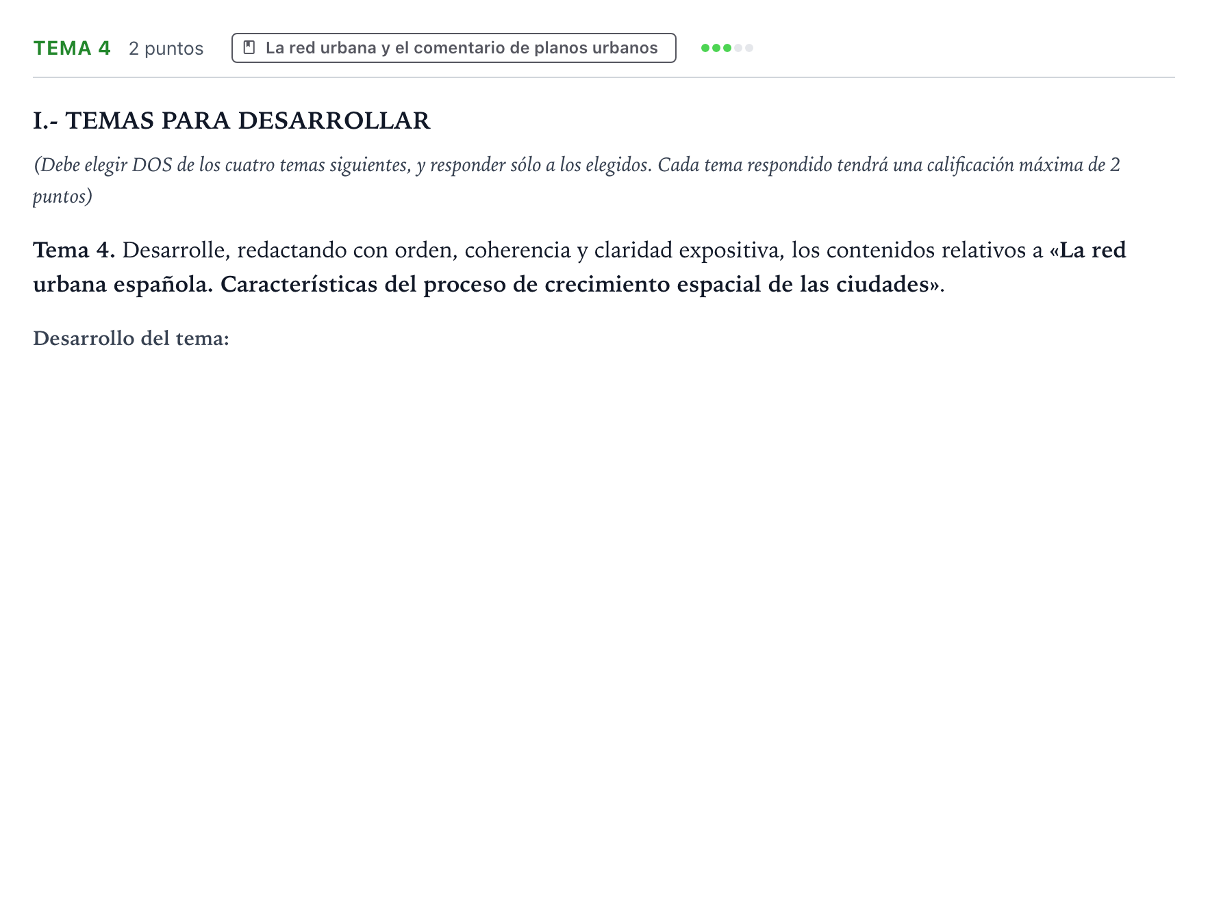 Enunciado: Ejercicio Tema 4 · Geografía PAU Castilla y León Extraordinaria 2024