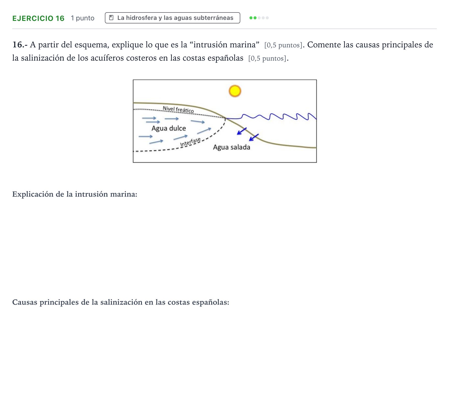 Enunciado: Problema 16 · Geología y Ciencias Ambientales PAU Castilla y León Extraordinaria 2024