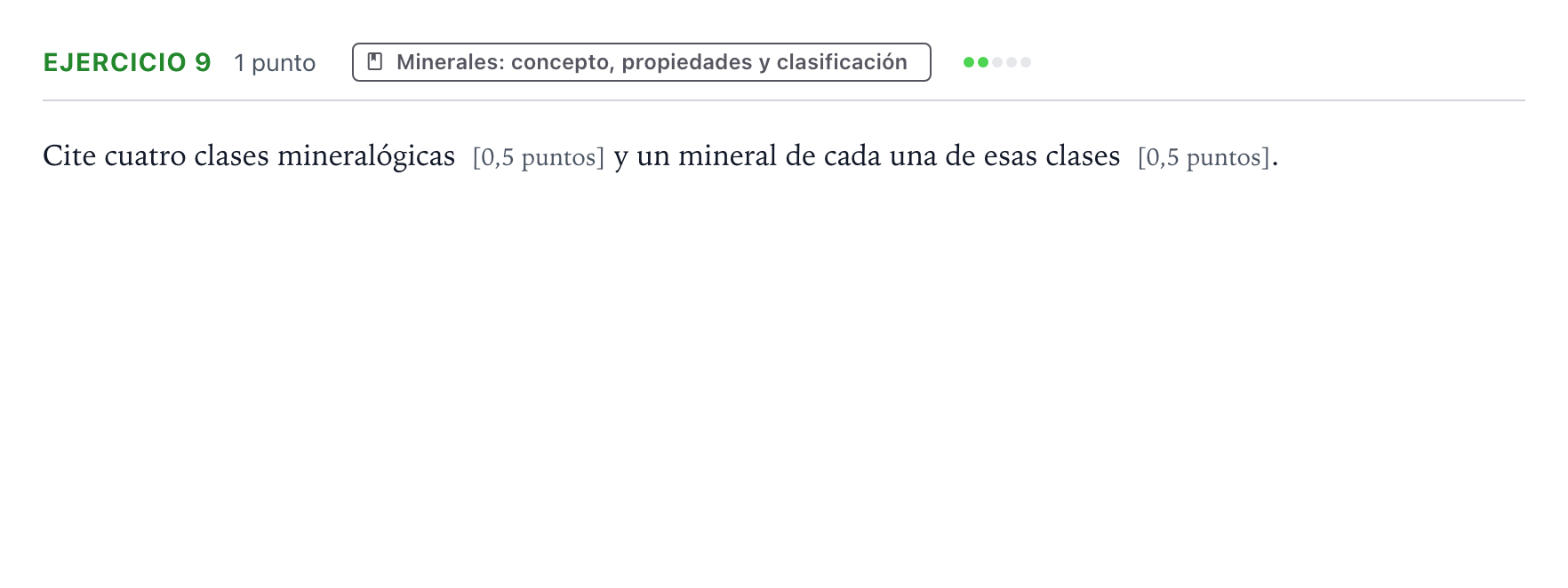 Enunciado: Problema 9 · Geología y Ciencias Ambientales PAU Castilla y León Extraordinaria 2024